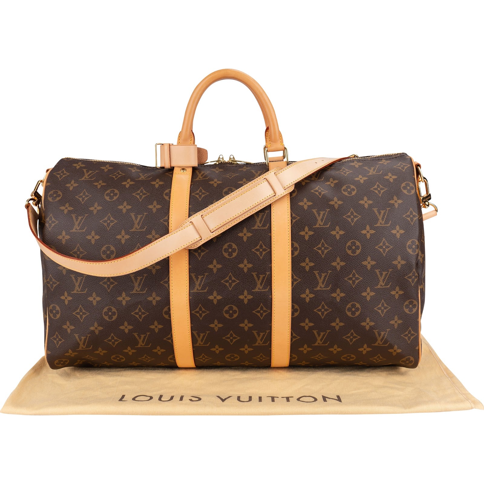 Louis Vuitton Monogram Canvas Keepall 50 Bandoulière Reisetasche