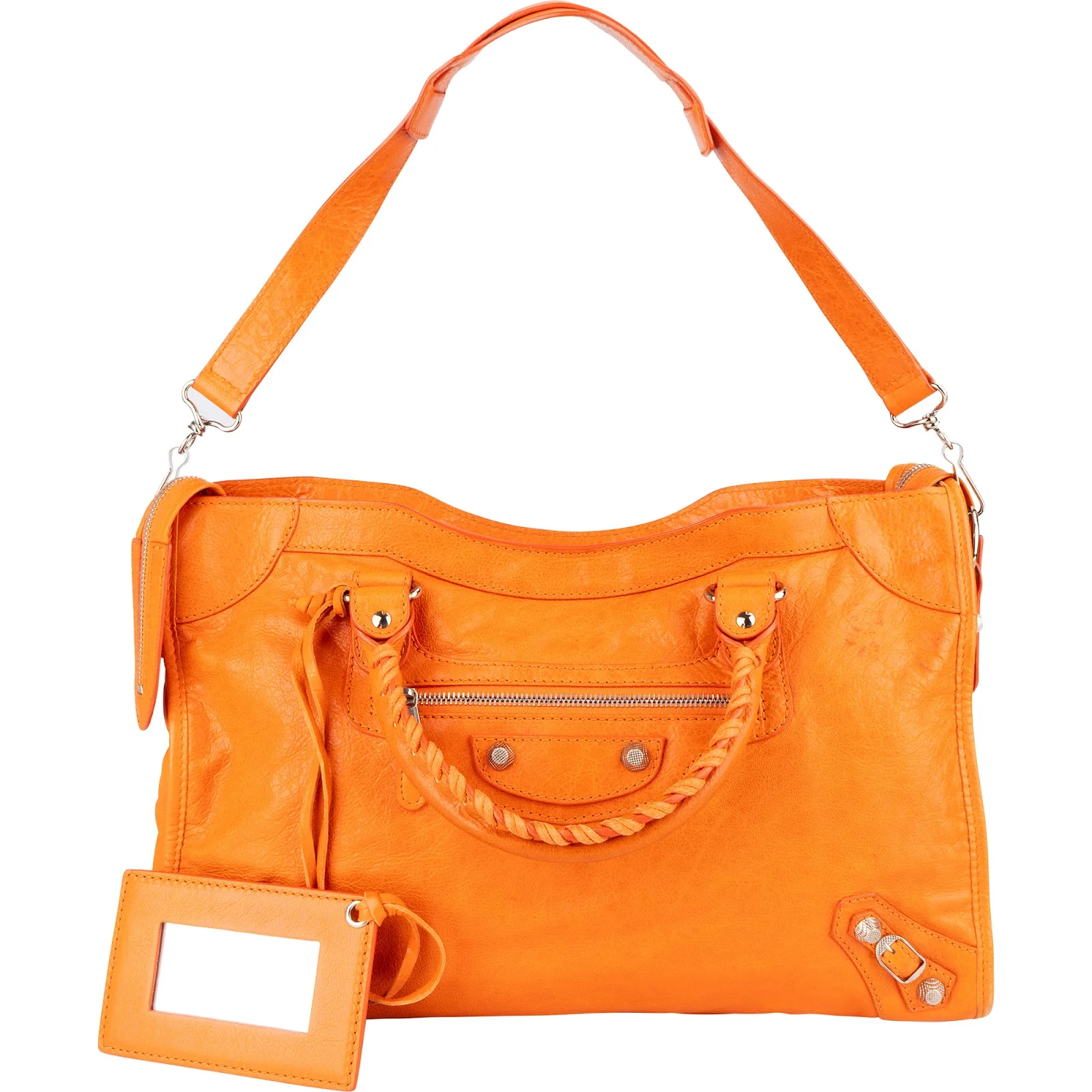 Balenciaga Orange Leather City Handbag