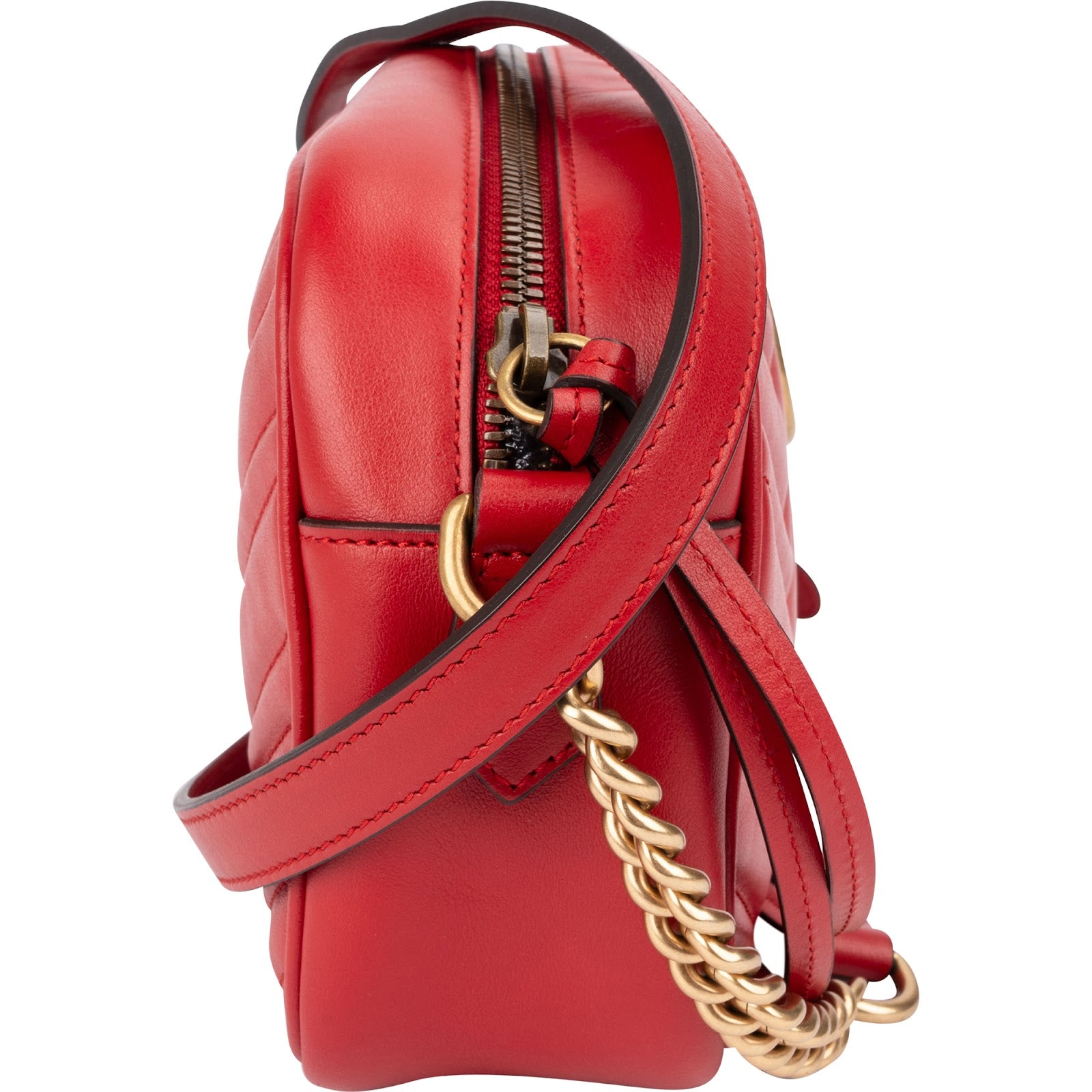 Gucci Chevron Leather GG Marmont Medium Crossbody Bag