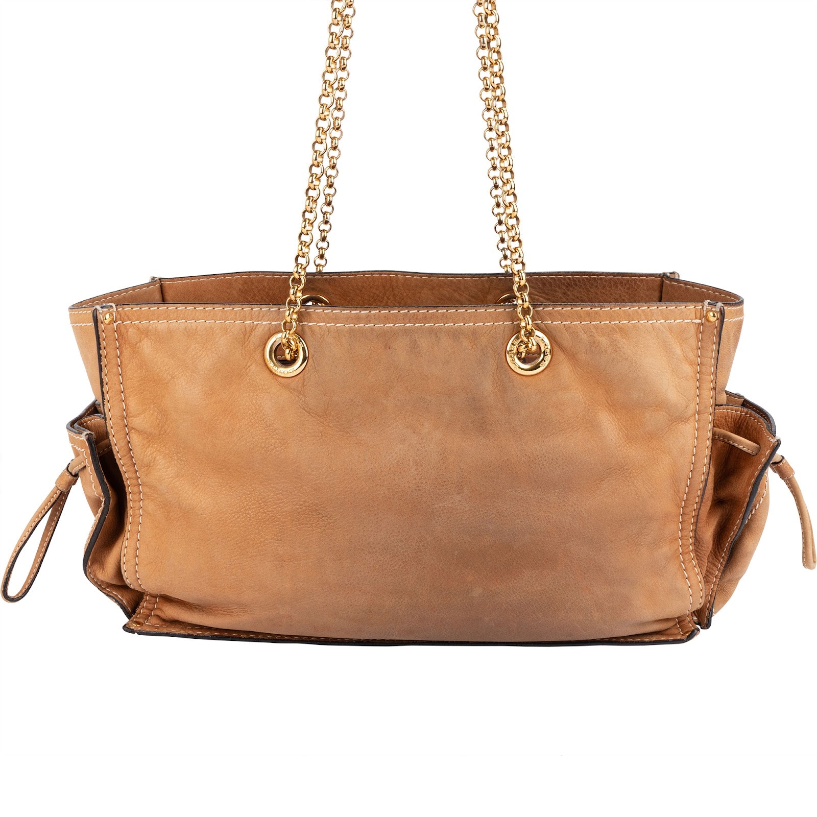 Skórzana torba Loewe Leather Crowns Tote z łańcuszkiem do noszenia na ramię