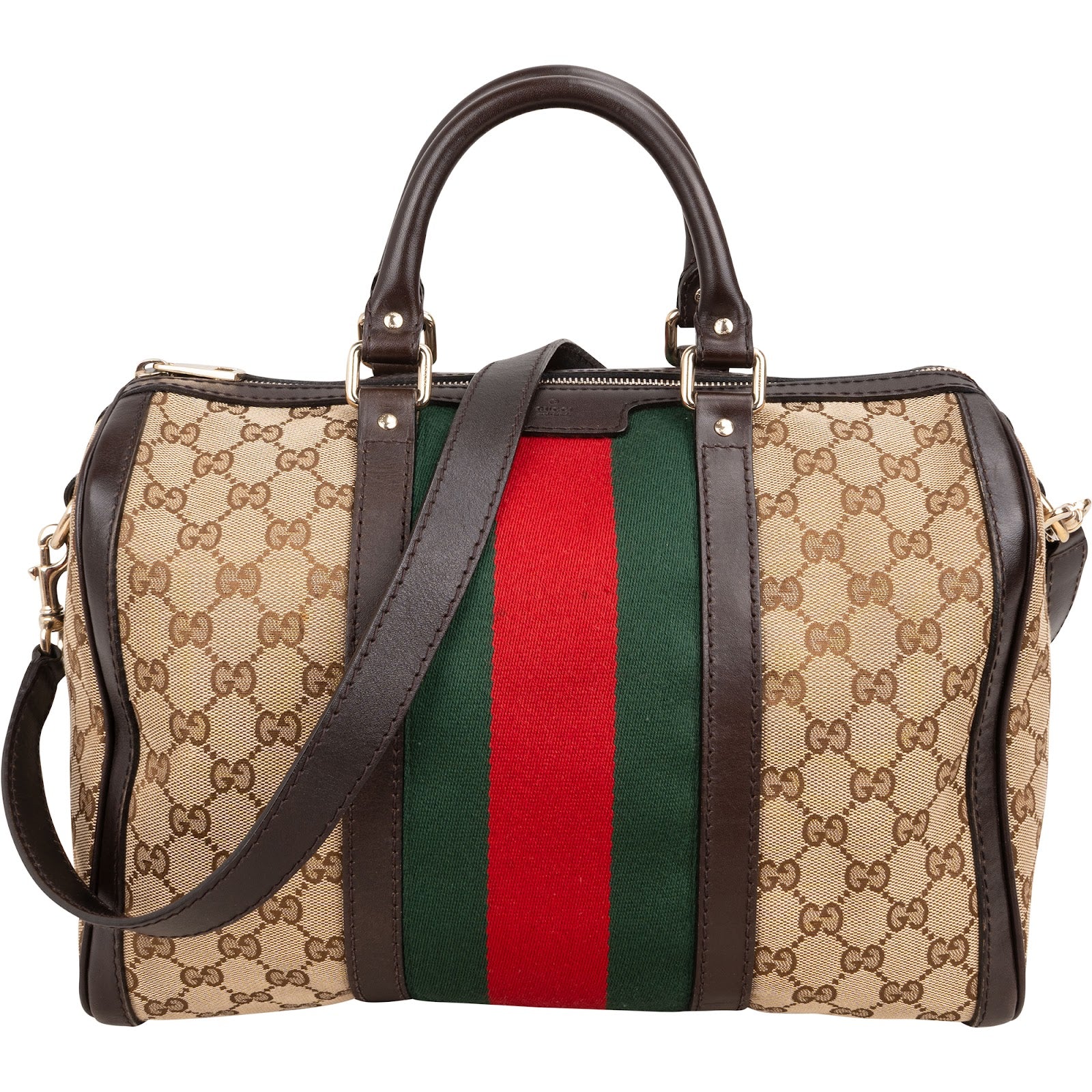 Gucci - GG Canvas Web Boston Bag