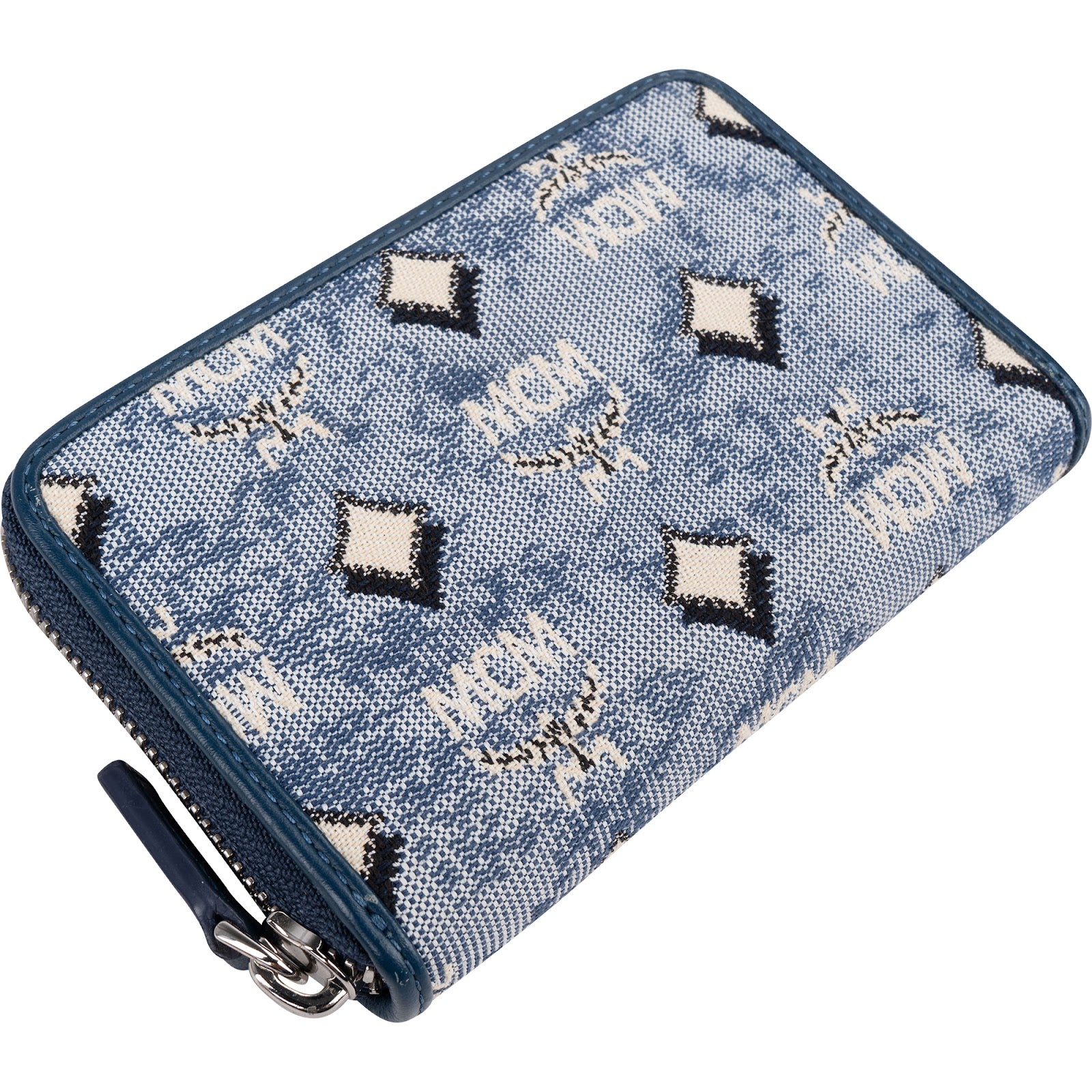 MCM Visetos Monogram Denim Jacquard Geldbörse