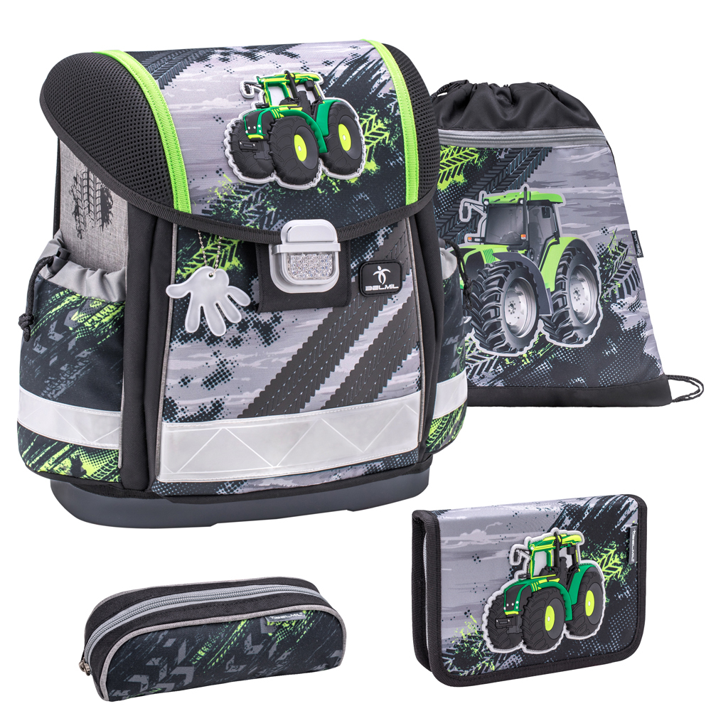 Classy Schulranzen-Set 4-teilig - Green Tractor