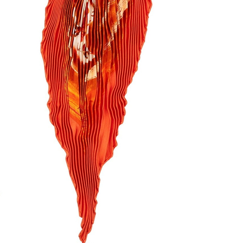 Hermès Smiles in Thitl Millenary Print Plissé Tuch