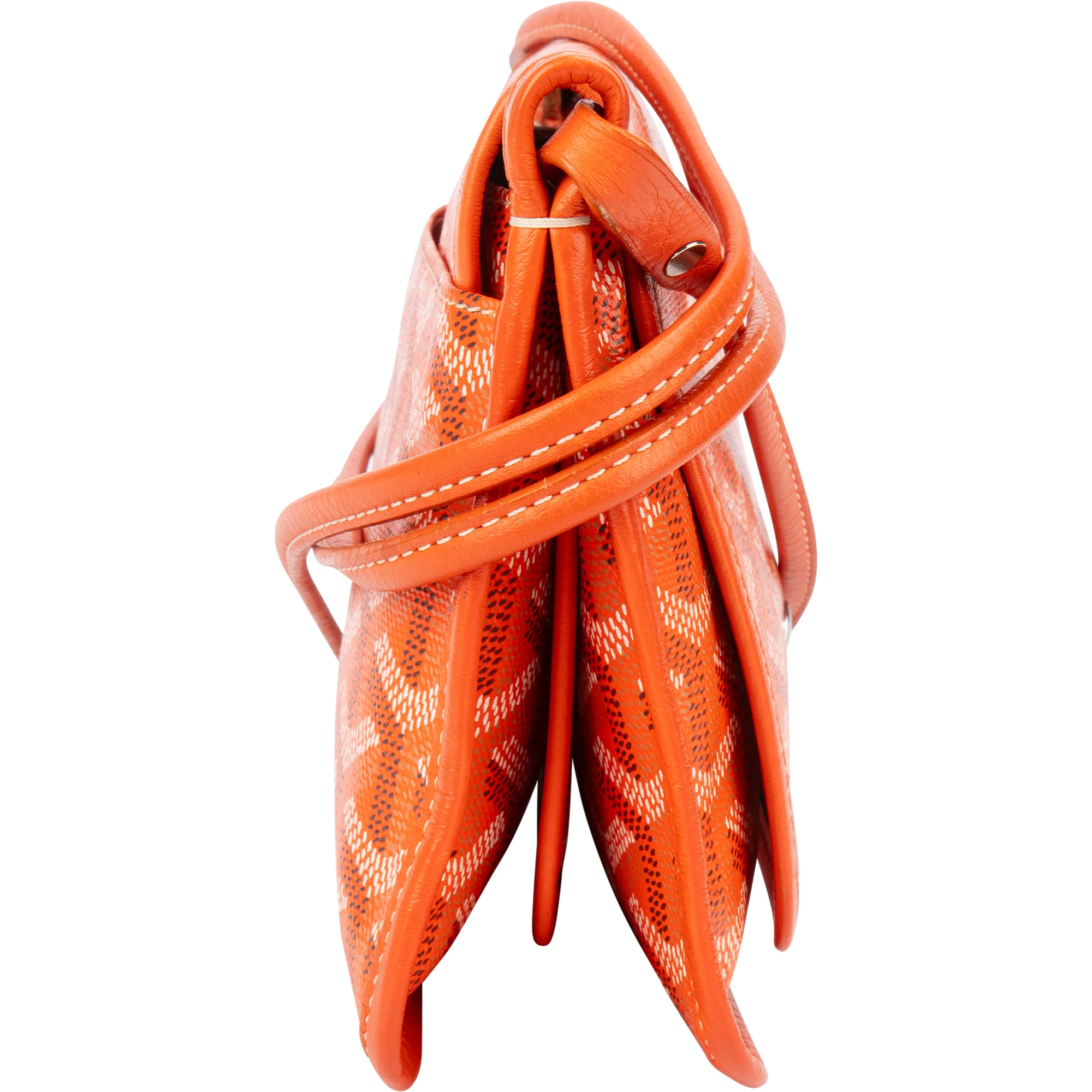 Goyard Orange Goyardine Monogram Plumet Flat Crossbody Bag