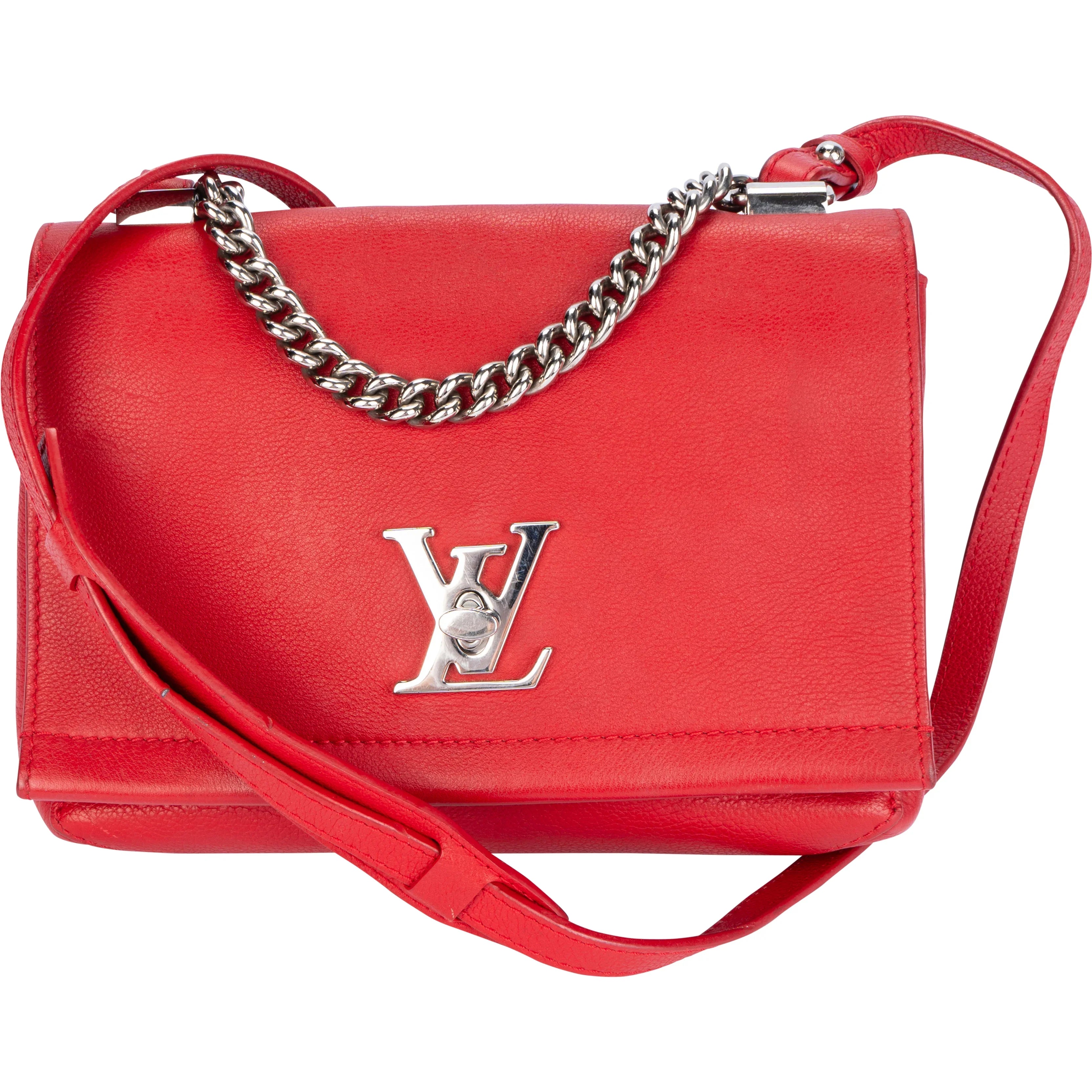 Louis Vuitton Lockme BB Red Leather Crossbody Bag