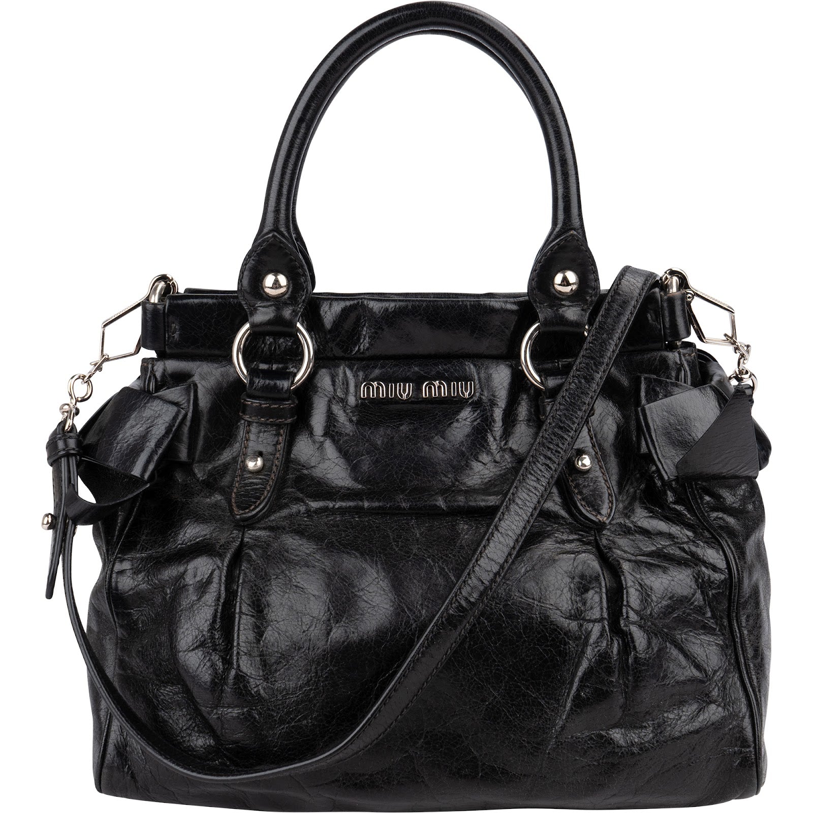 Miu Miu Vitello Lux Leather Handbag