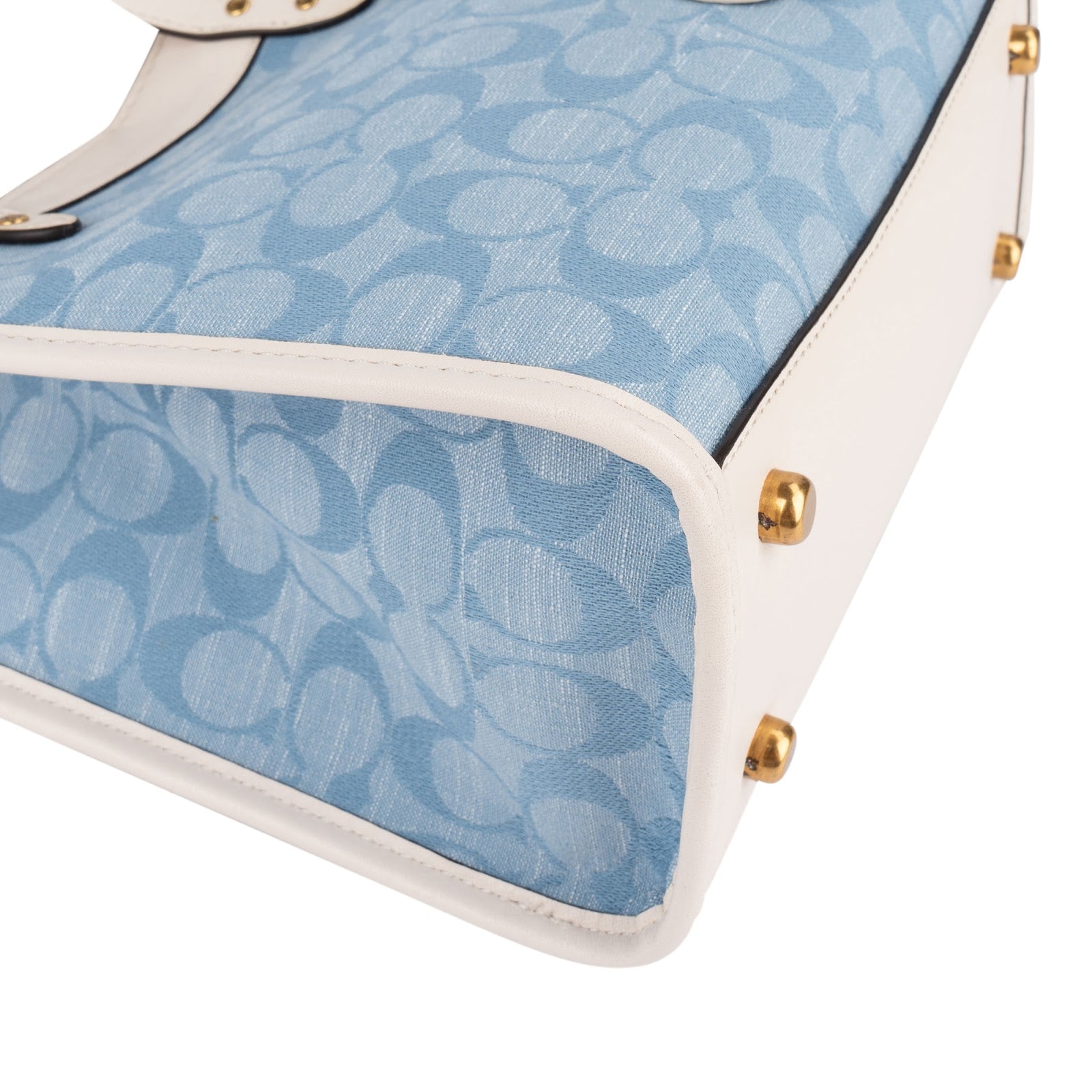 Coach Monogram Signature Chambray Denim T 22 Floral Crossbody Bag