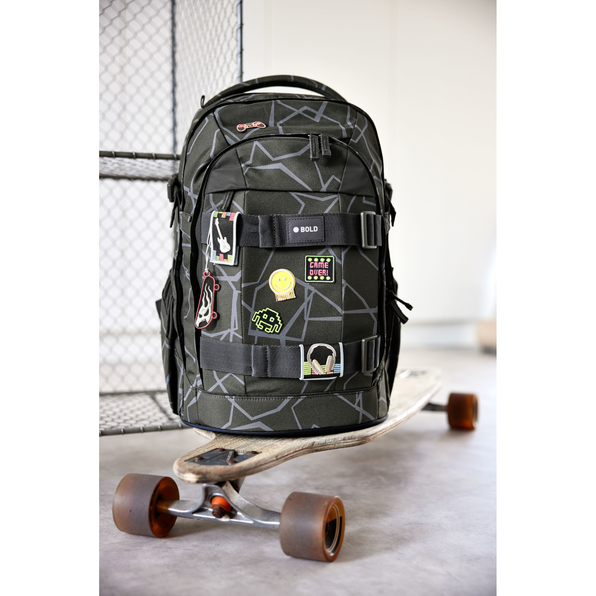 School Backpack Origin Bold - Edges Grey