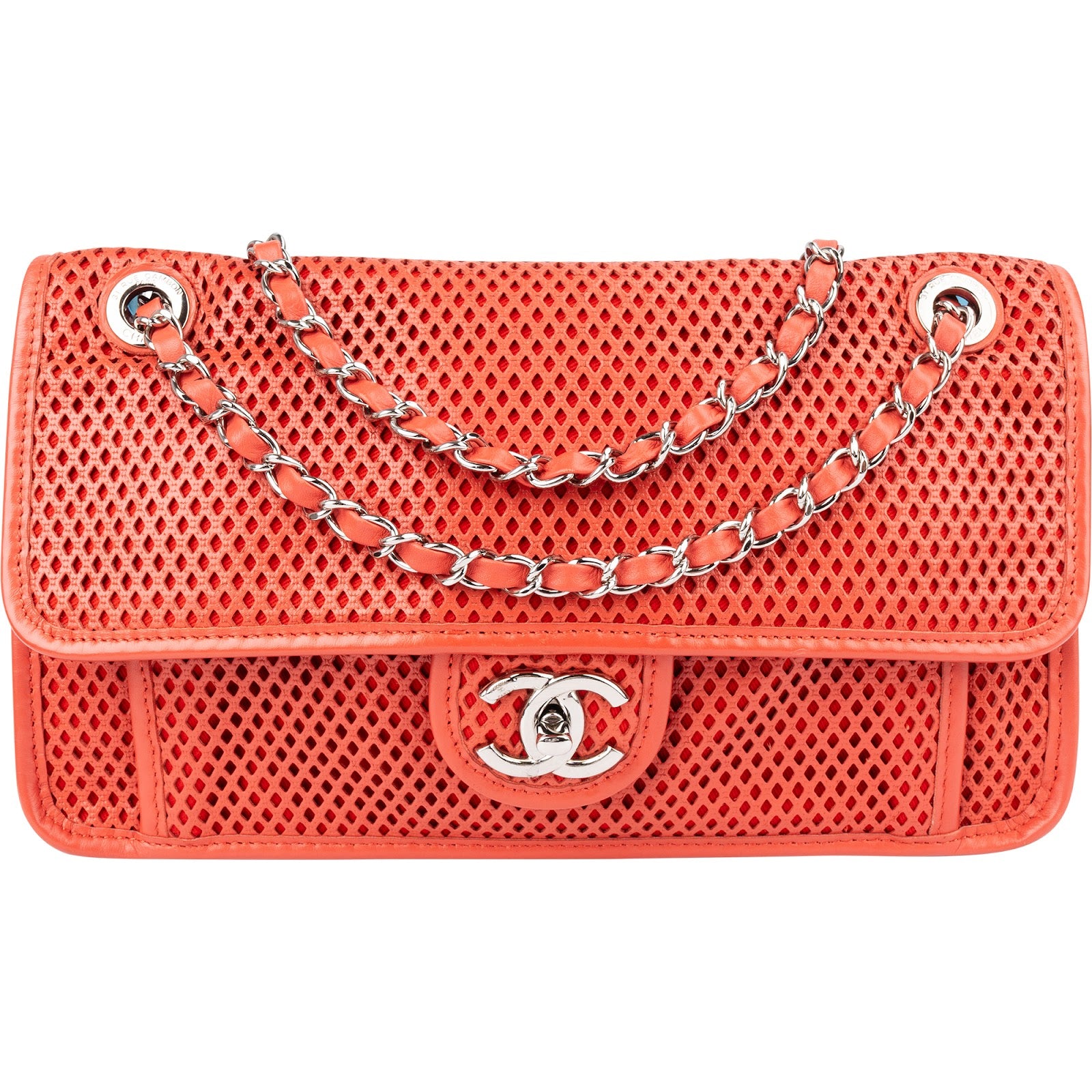 Chanel - Perforated Leather Single Flap Shoulder Bag