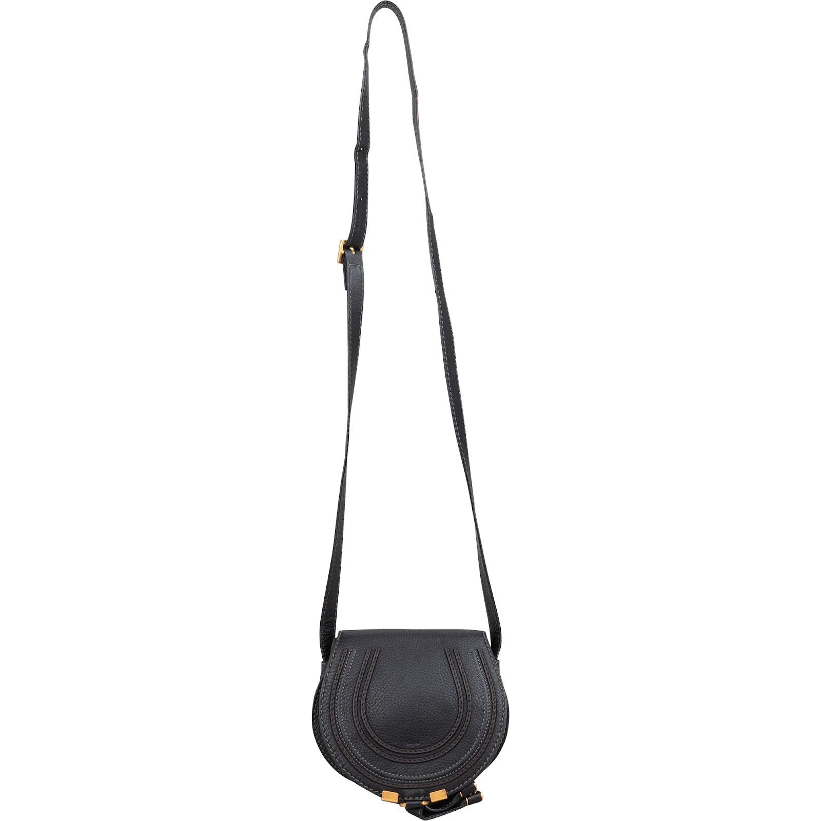Chloé Grained Calfskin Marcie Mini Saddle Crossbody Bag