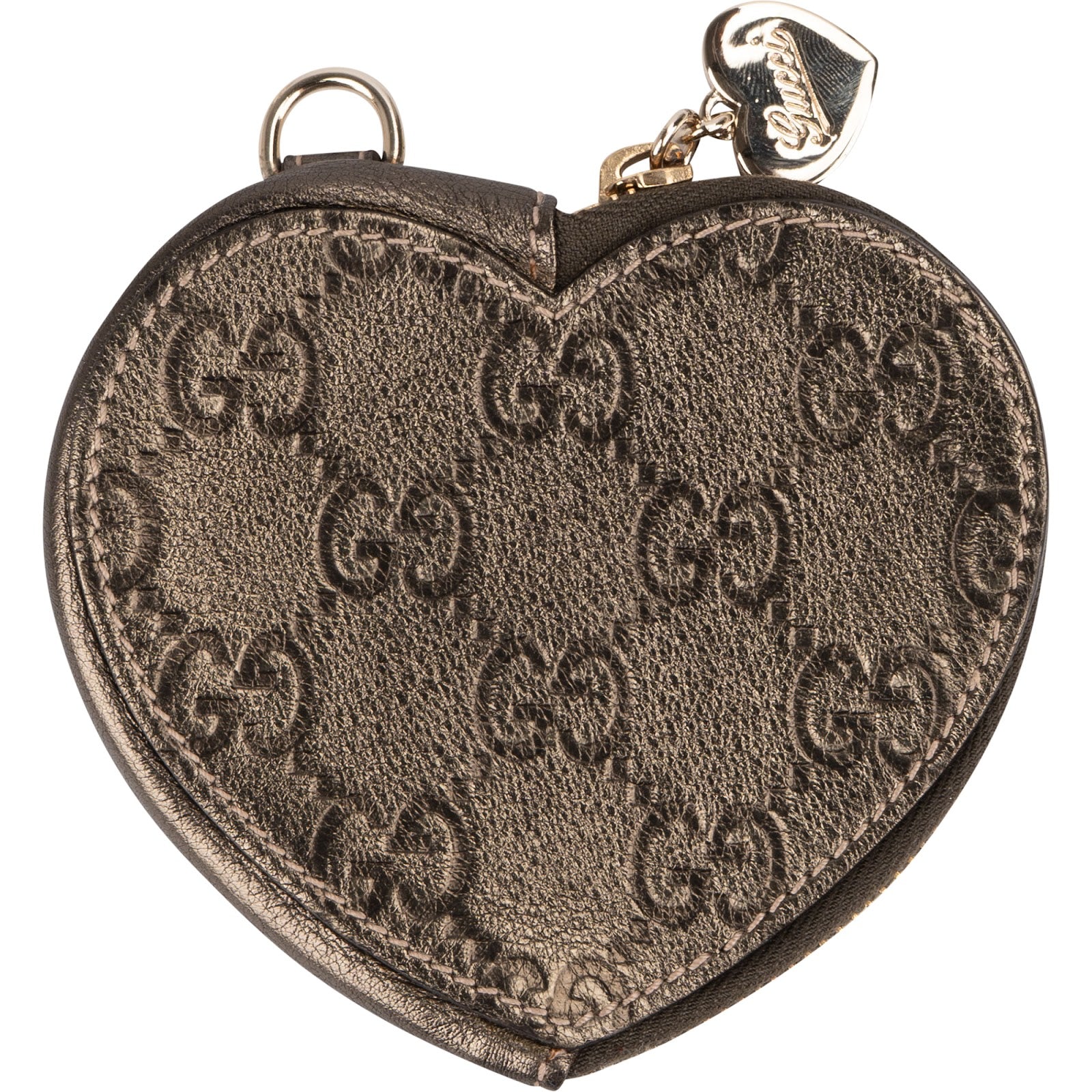 Gucci Guccissima Leather Heart Shaped Coin Purse