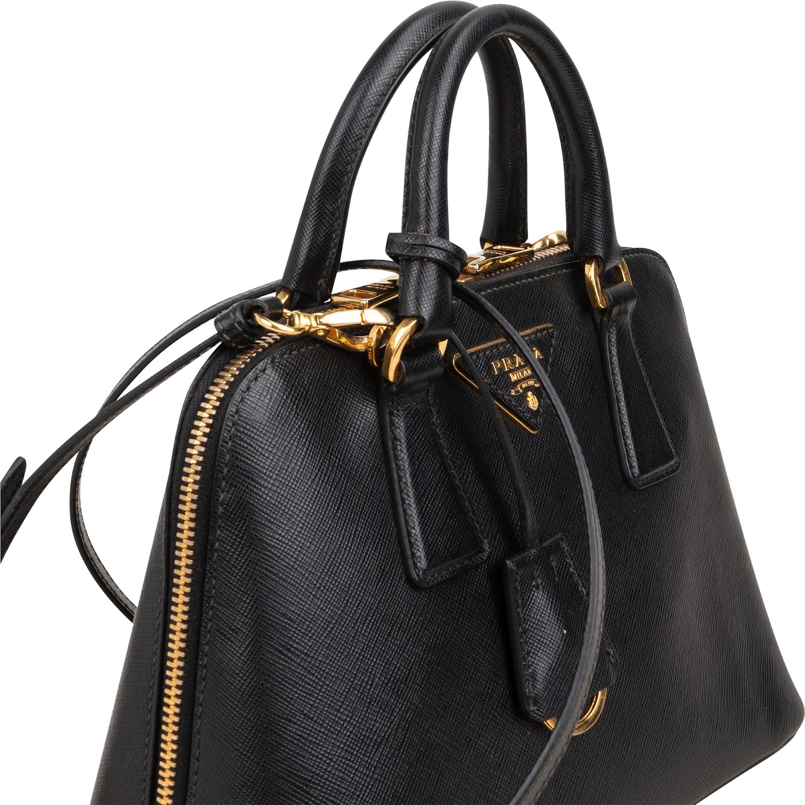 Prada – torebka Promenade z czarnej skóry Saffiano