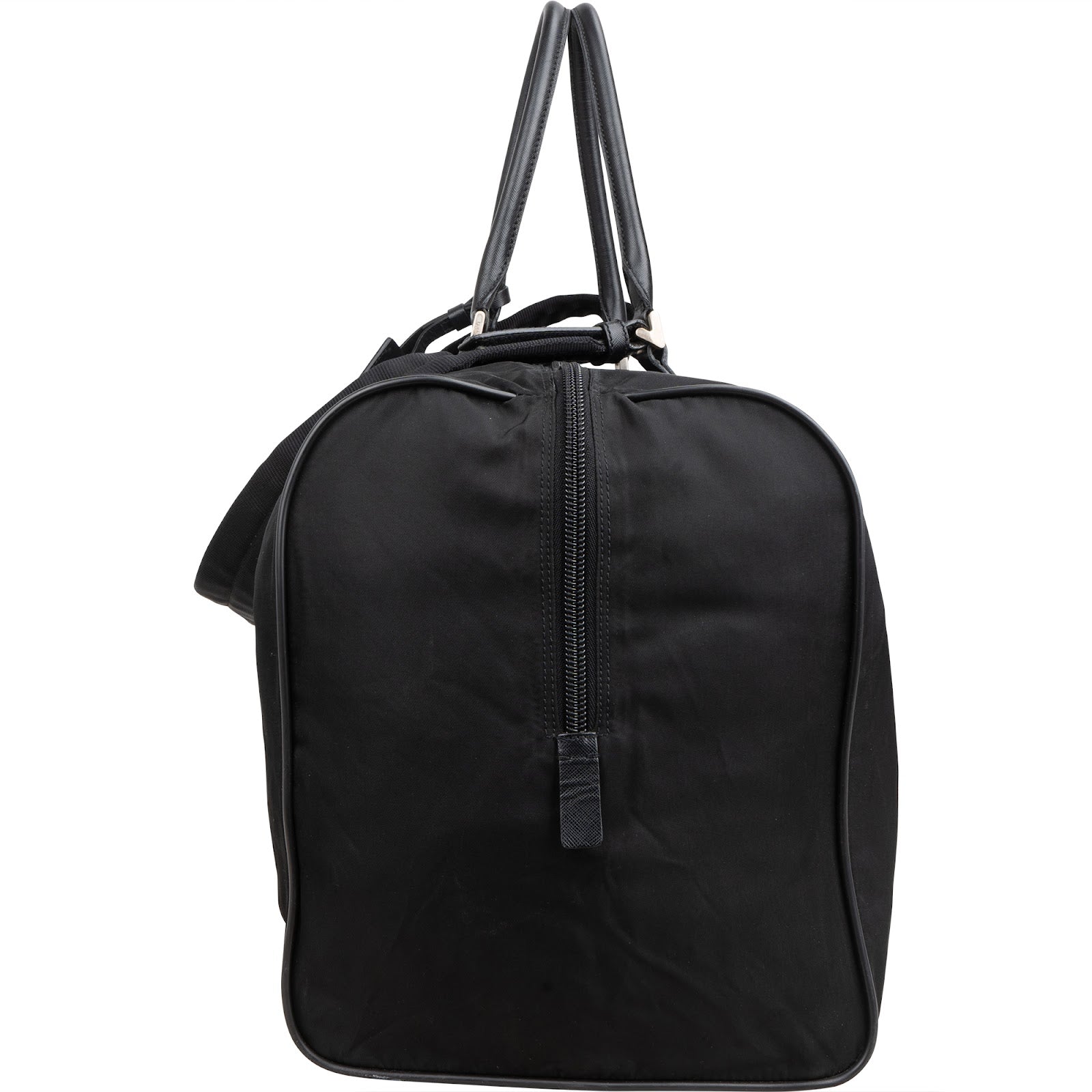 Prada Black Nylon Triangle Duffle Bag 55