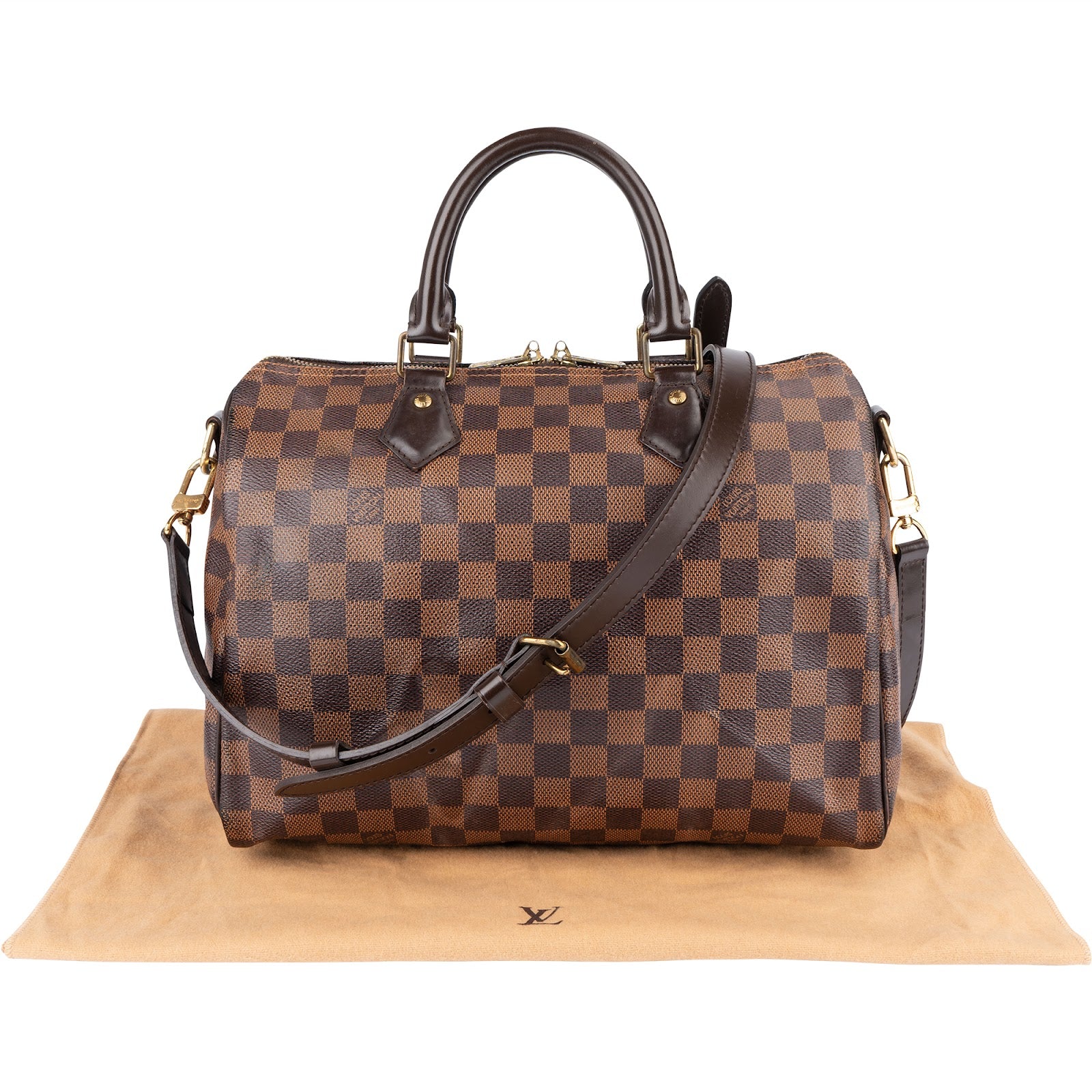 Louis Vuitton Monogram Damier Ebene Speedy 30 Bandoulière Handbag