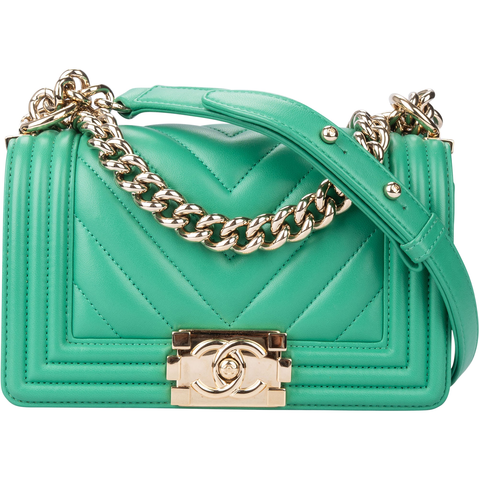 Chanel Chevron Lambskin Boy Single Flap Crossbody Bag