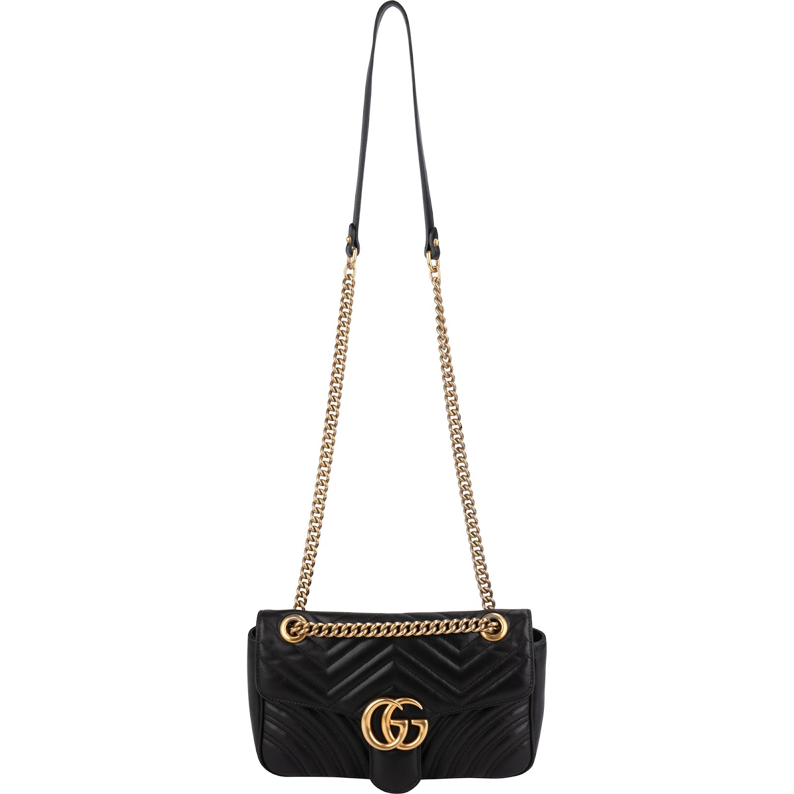 GUCCI Matelassé Leather GG Marmont Crossbody Bag