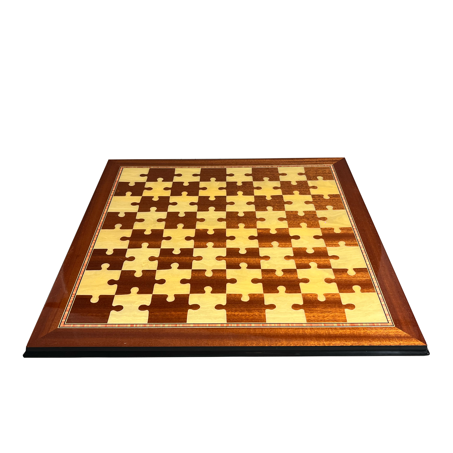 Schachbrett der Luxusklasse mit Puzzle Motiv