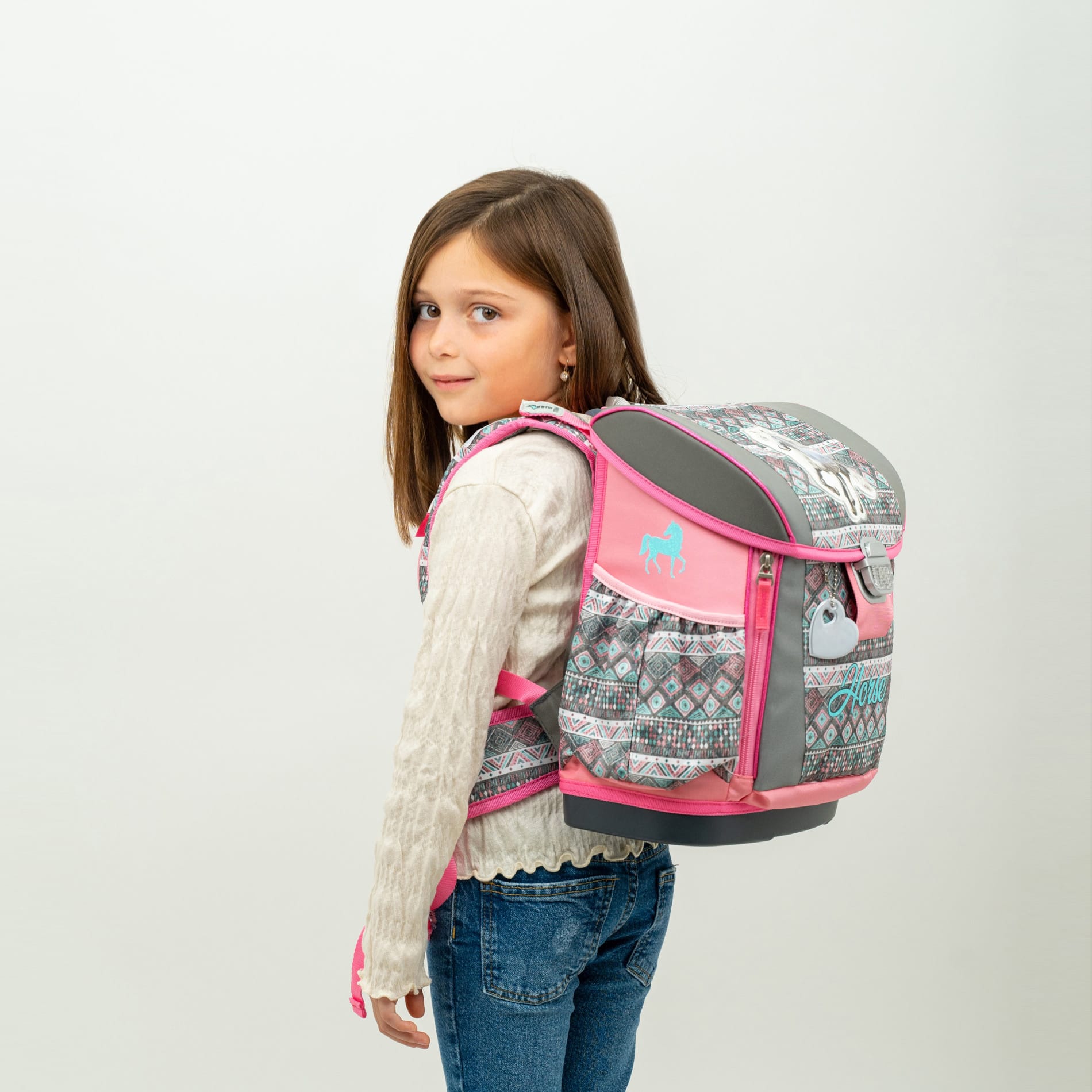 Customize Me ergonomic satchel set 4-piece - Horse Aruba Blue