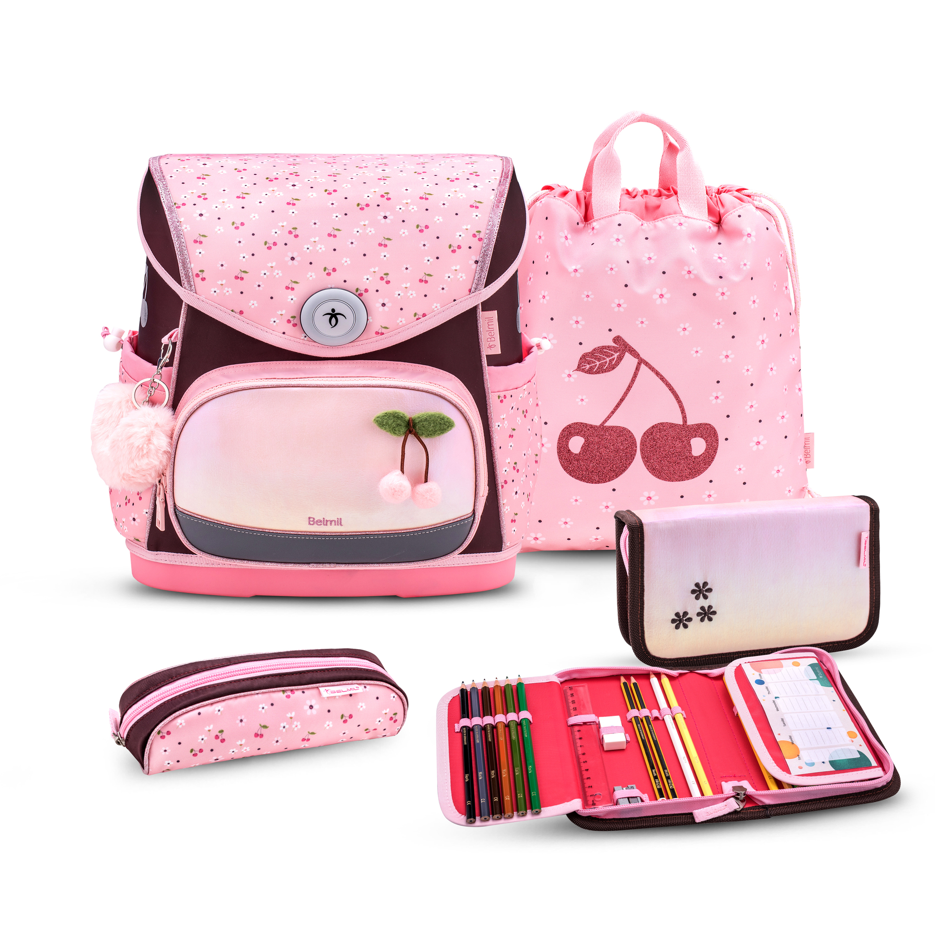 Compact Plus Schulranzenset 5-teilig - "Cherry Blossom"