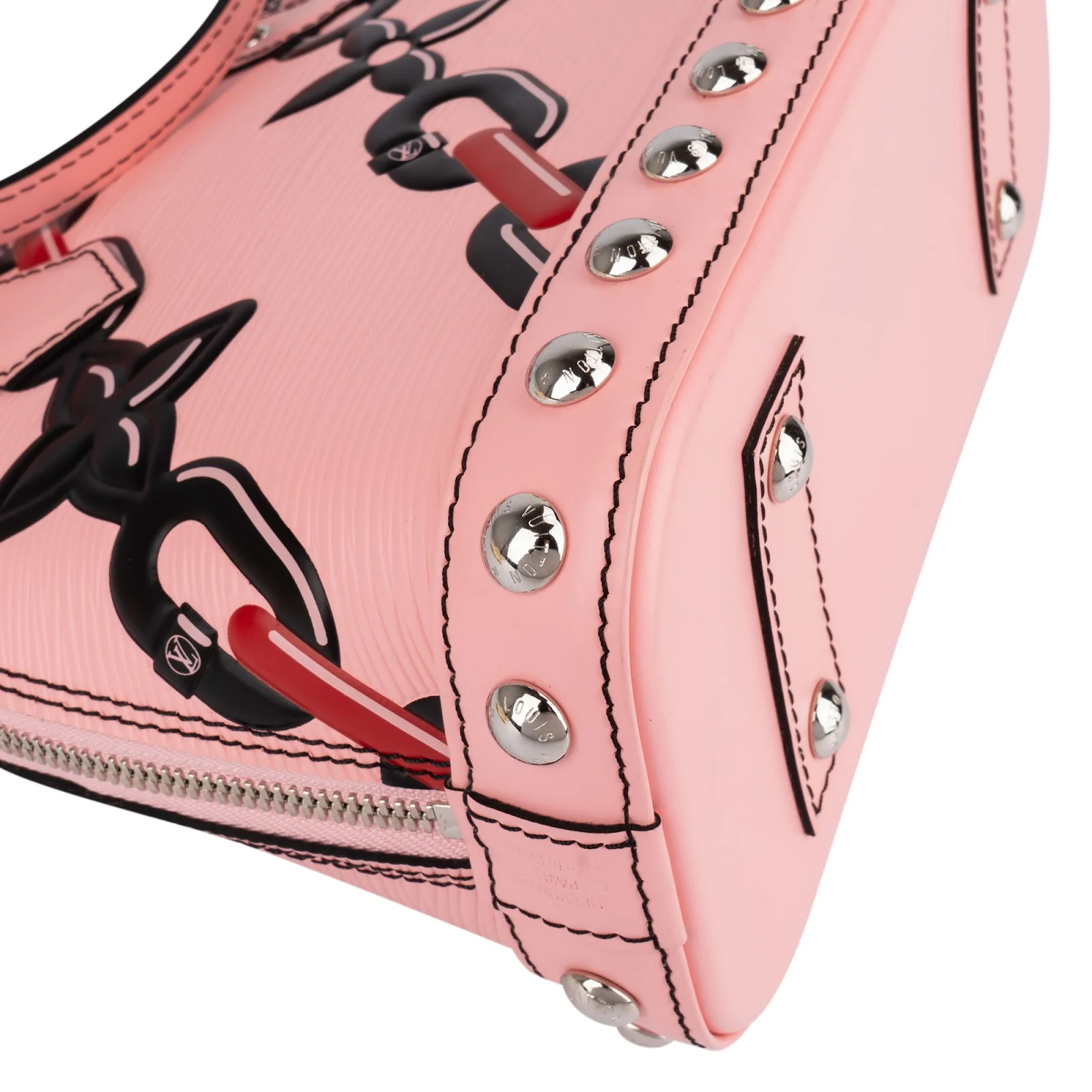 Louis Vuitton Pink Epi Leather Chain Flower Alma BB Handbag