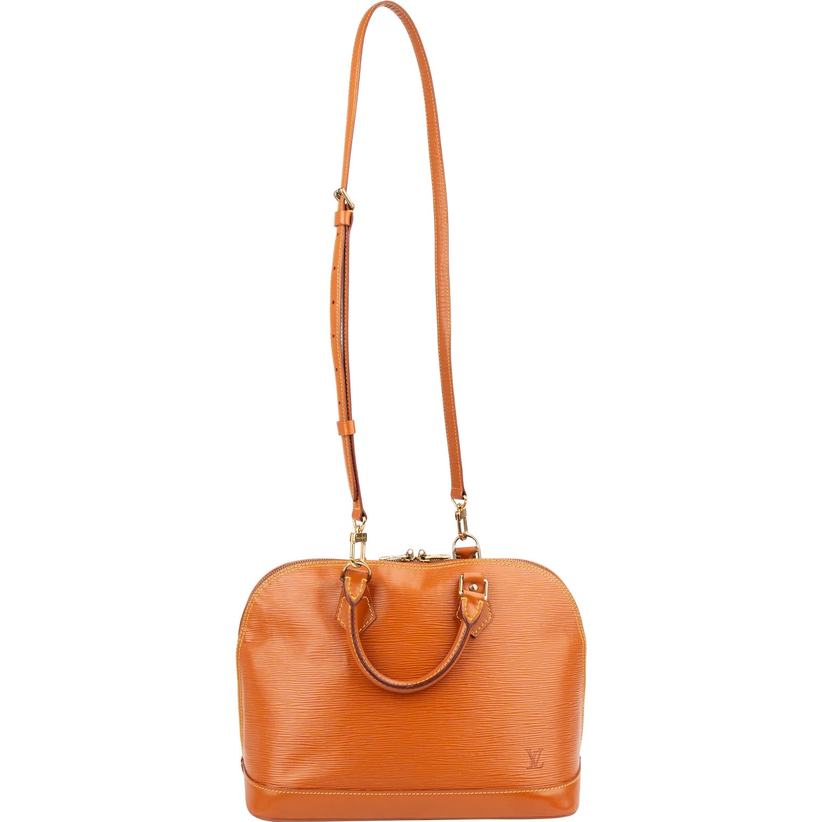 Sac à main Alma PM Louis Vuitton en cuir Epi couleur cognac