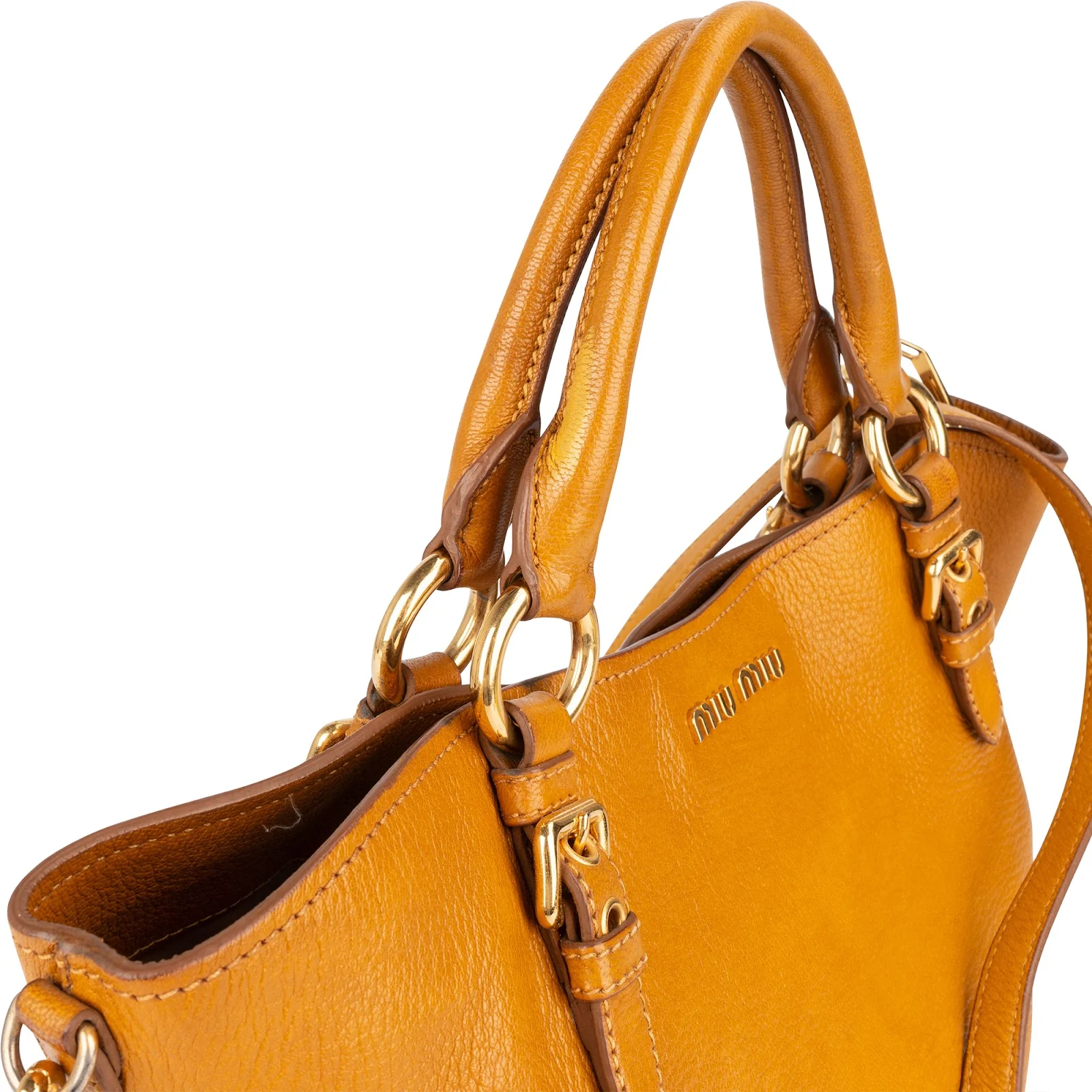 Miu Miu Grained Leather Vitello Lux Handbag