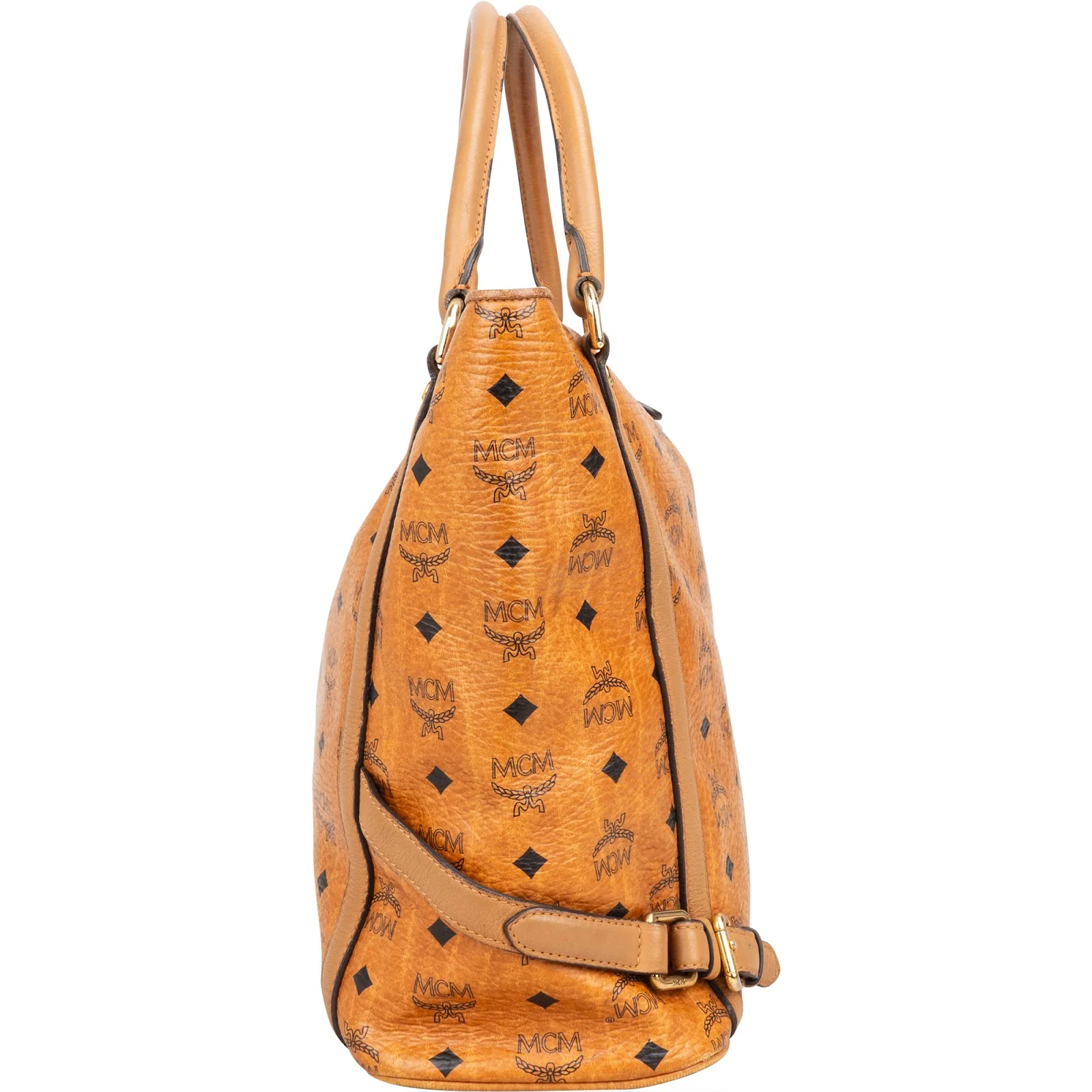 MCM Monogram Visetos Hobo Shopper Handbag