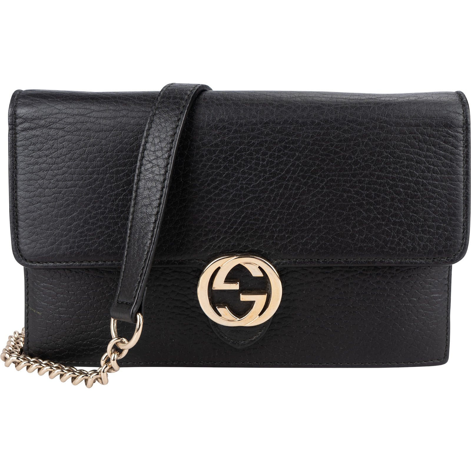 Gucci Leather Interlocking GG Wallet On Chain