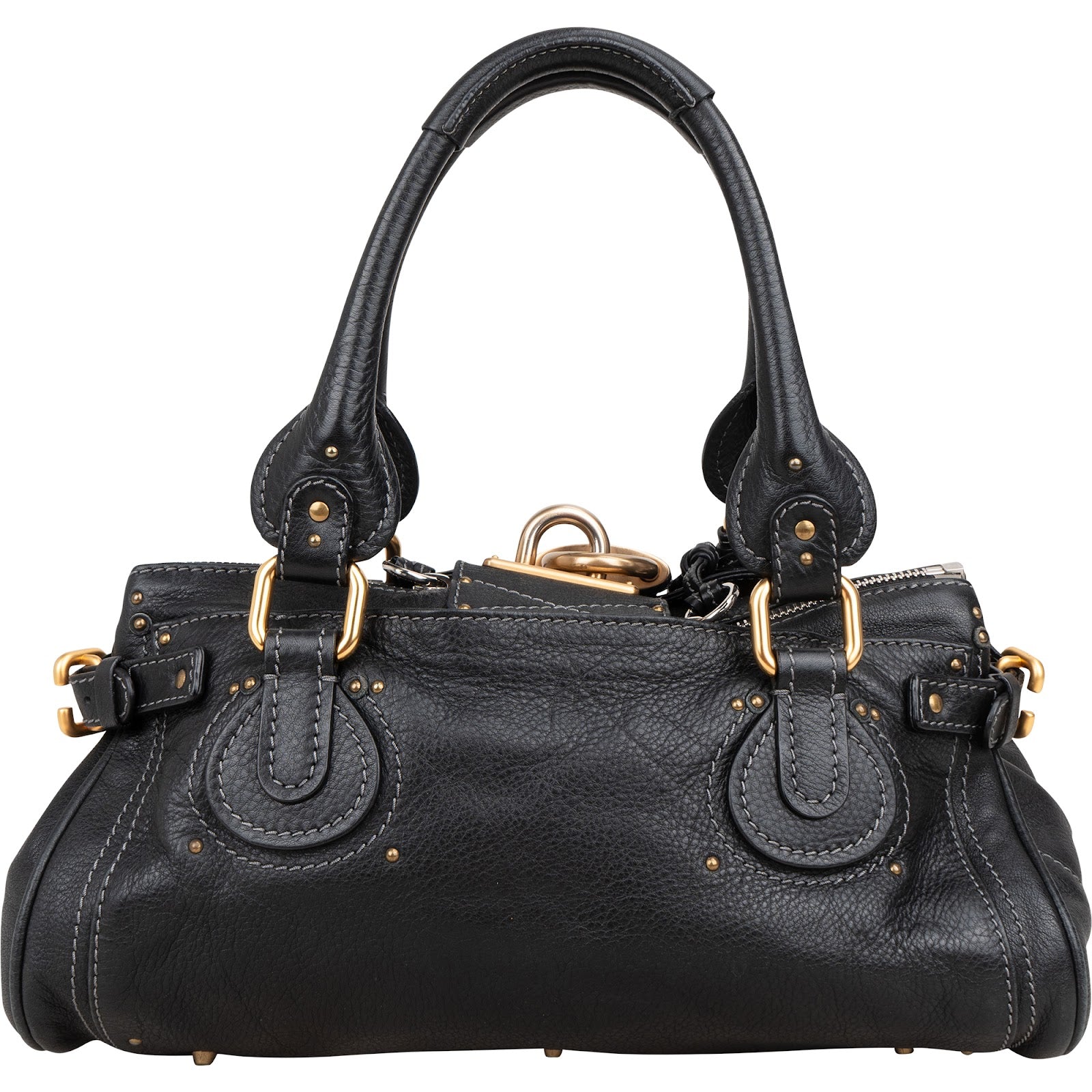 Chloé Black Leather Paddington Satchel Handbag