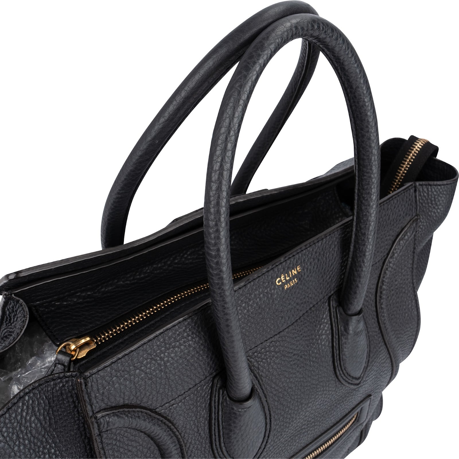 Céline Grained Calfskin Luggage Handbag