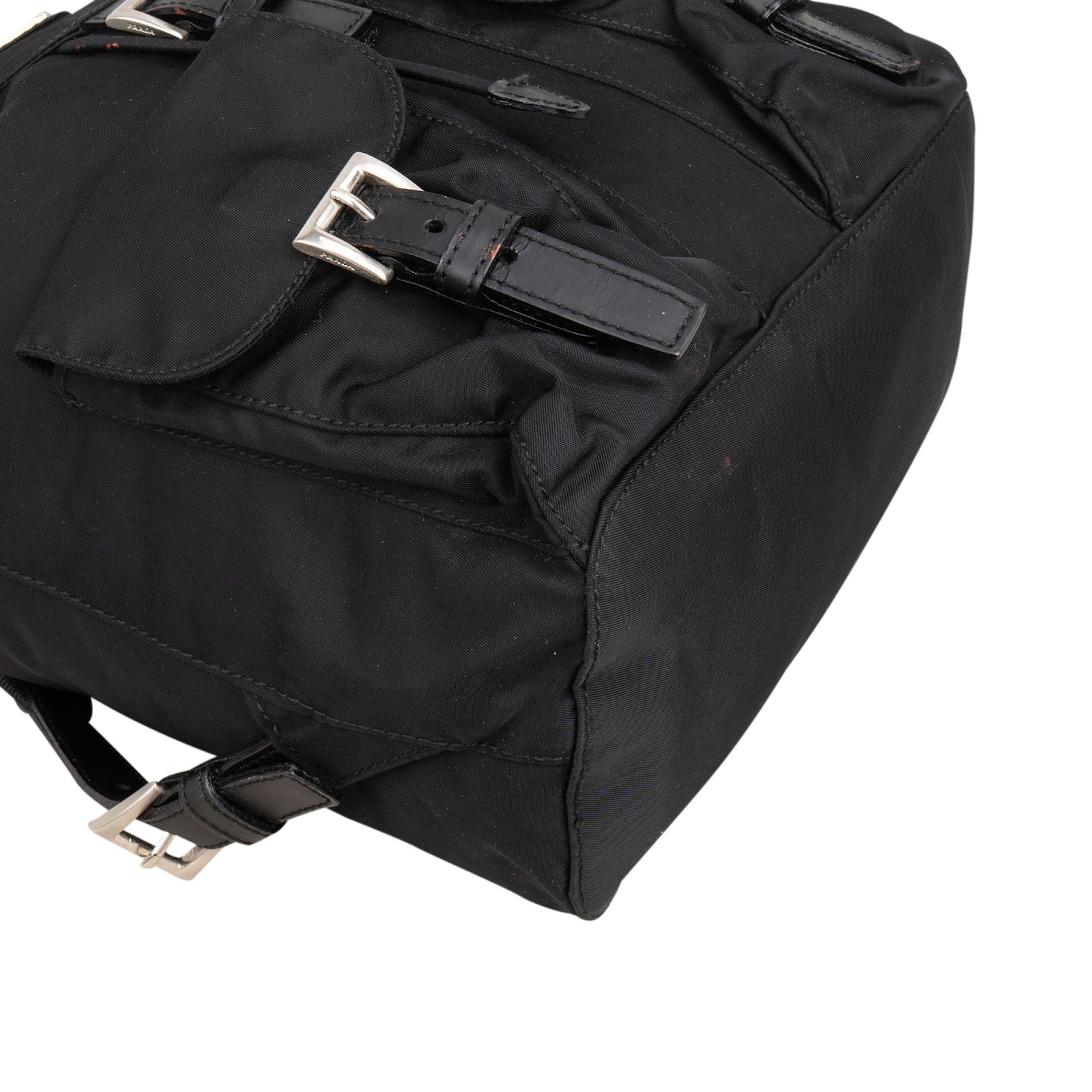 Prada Black Tessuto Nylon Triangle Backpack