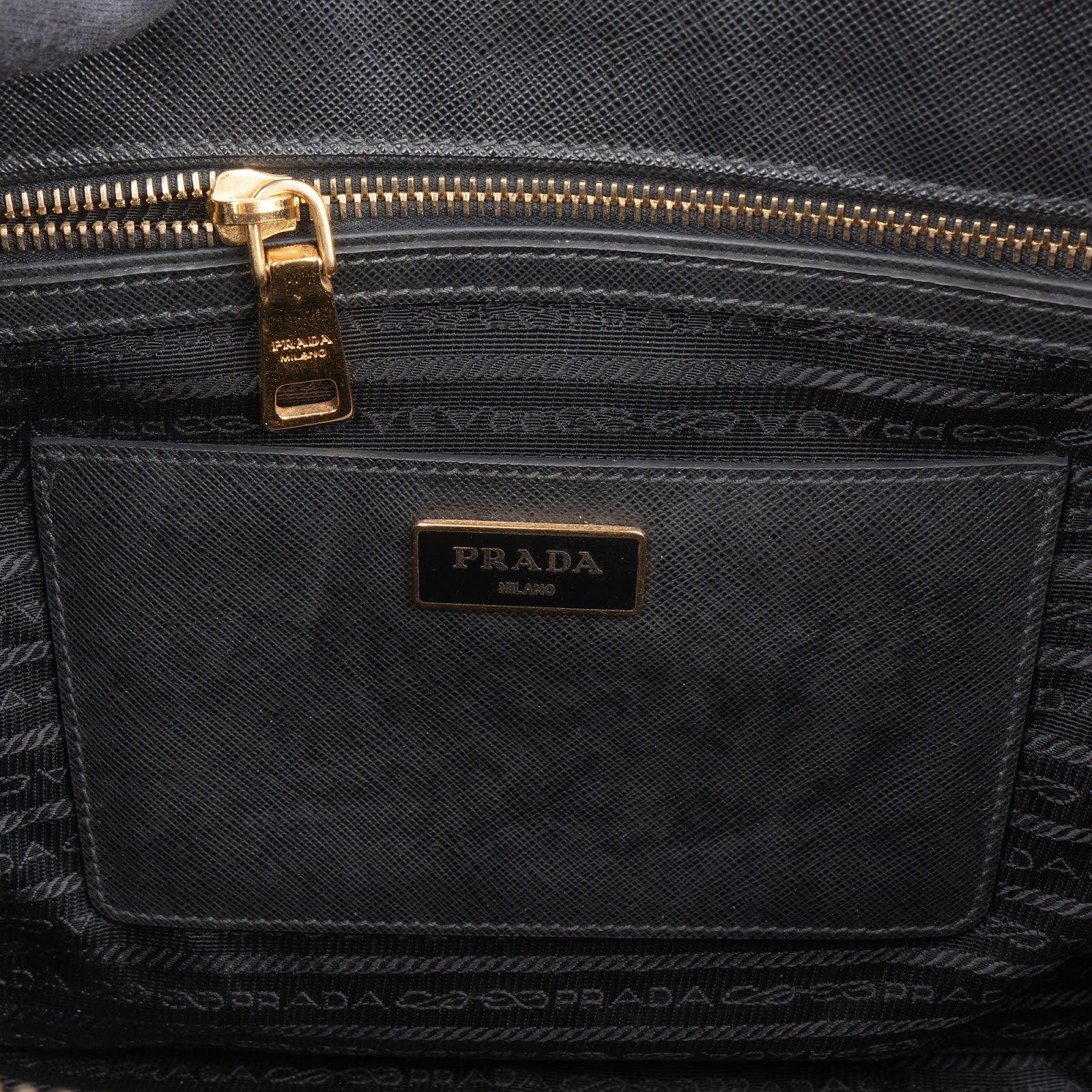 Prada Black Saffiano Leather Galleria Handbag