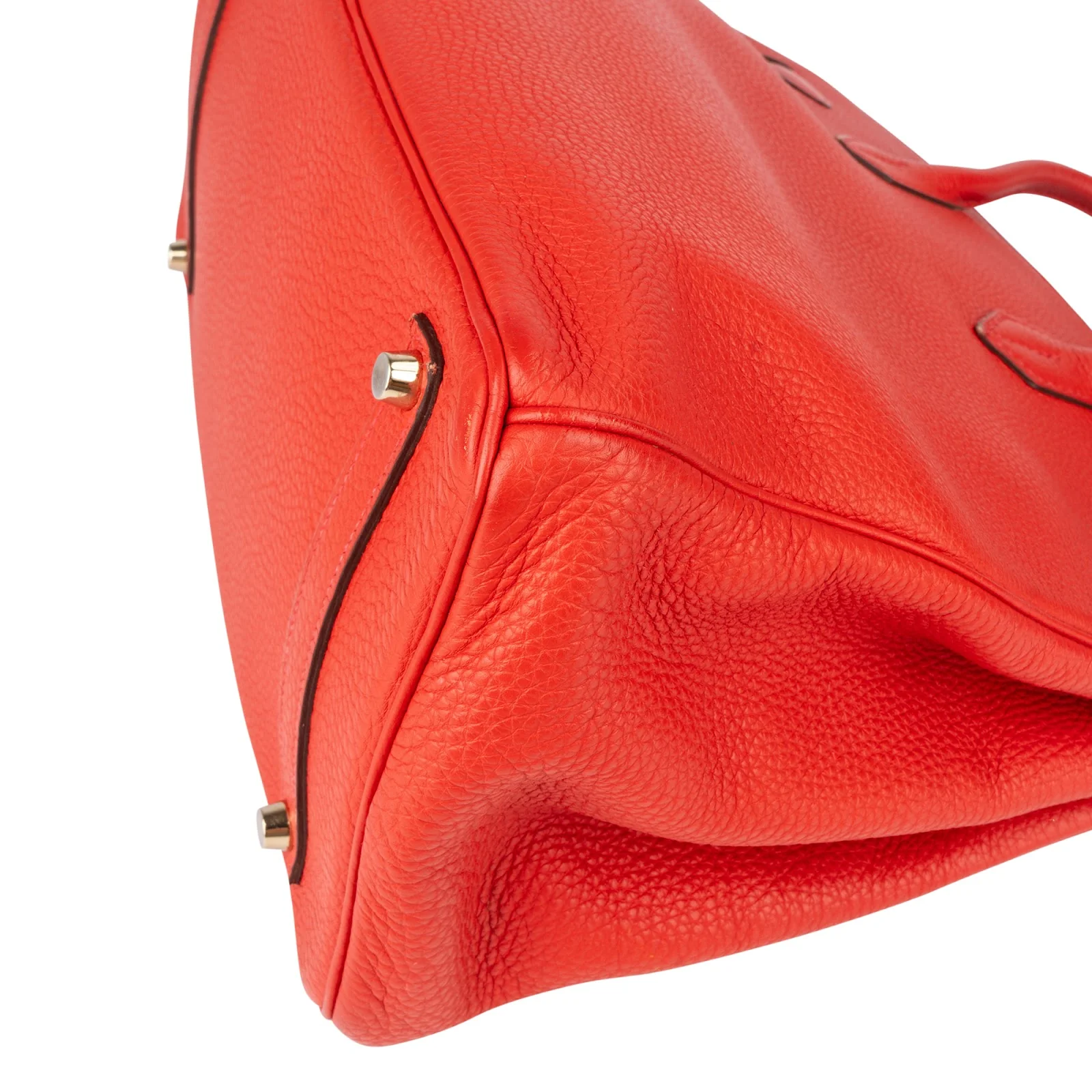 Hermès Rouge Fjord Leather Birkin 35 Handbag