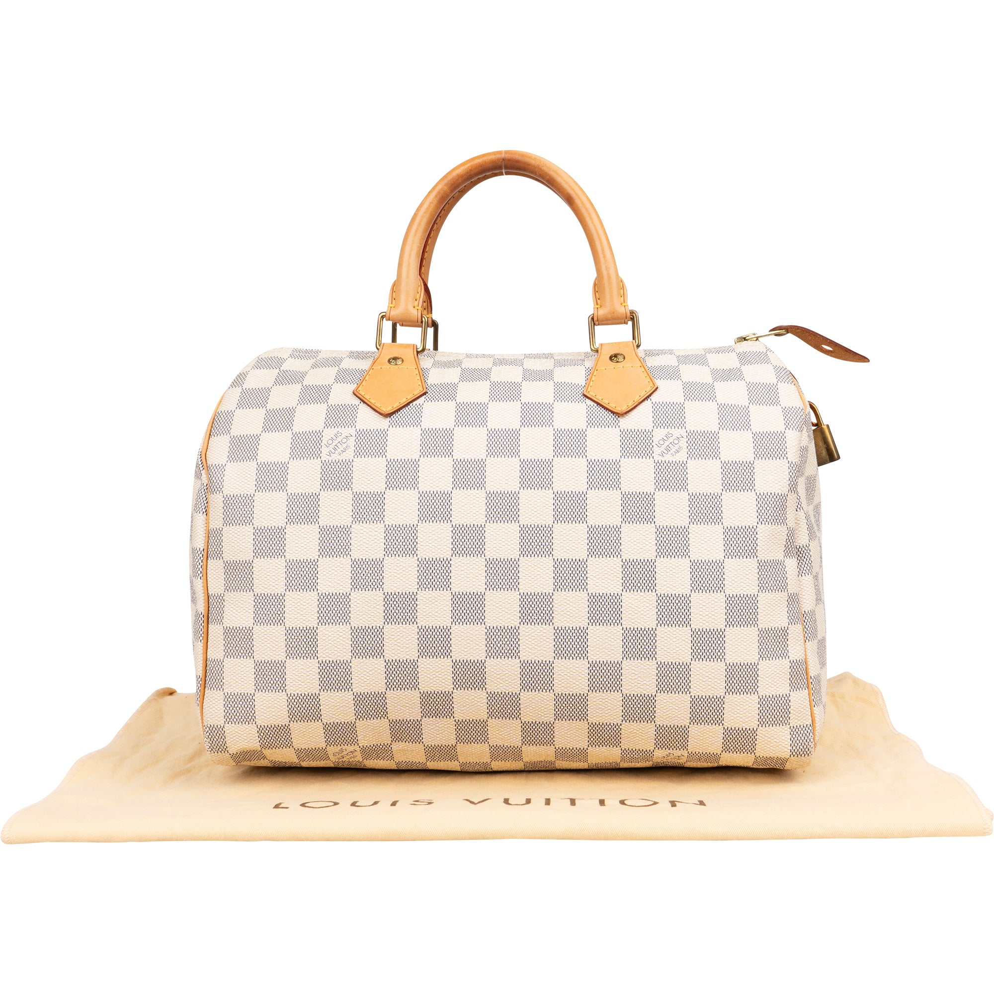 Louis Vuitton Damier Azur Monogram Speedy 30 Boston Bag