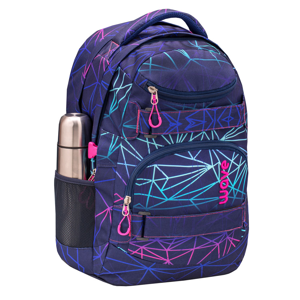 Wave Infinity Schulrucksack Set 2 tlg. "Stripes Purple"