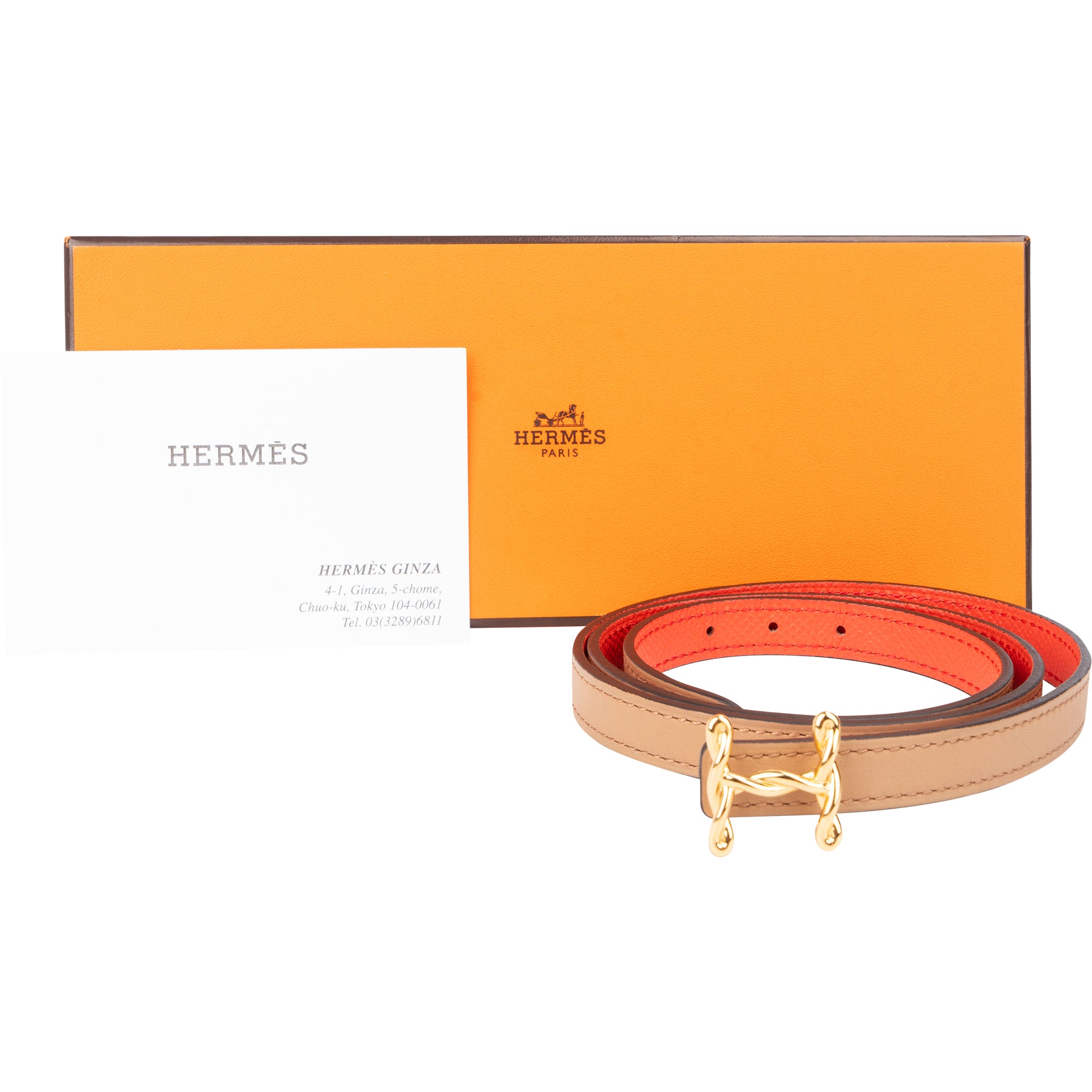 Hermès Reversible Leather Torsad Mini Belt
