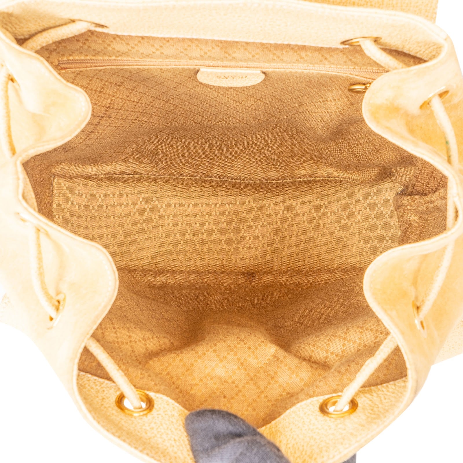 Gucci Suede Bamboo Drawstring Backpack