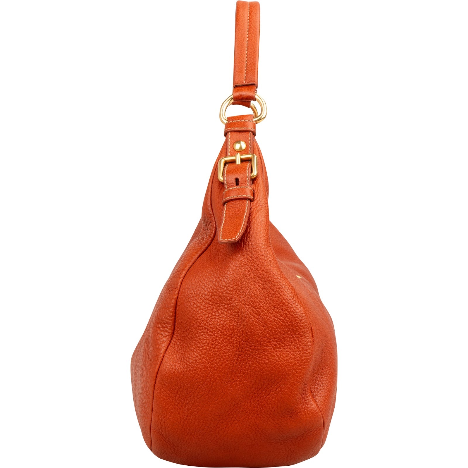 Prada Orange Vitello Daino Leather Hobo Shoulder Bag
