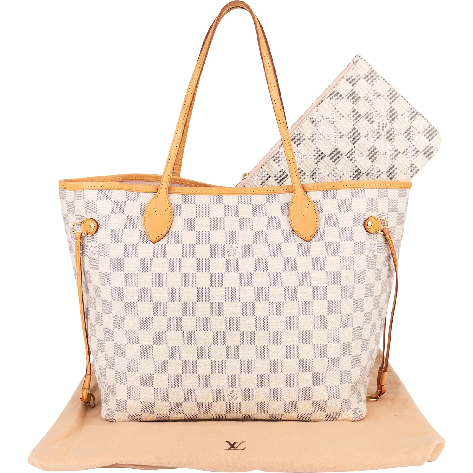 Louis Vuitton Monogram Damier Azur Neverfull MM Shoulder Bag
