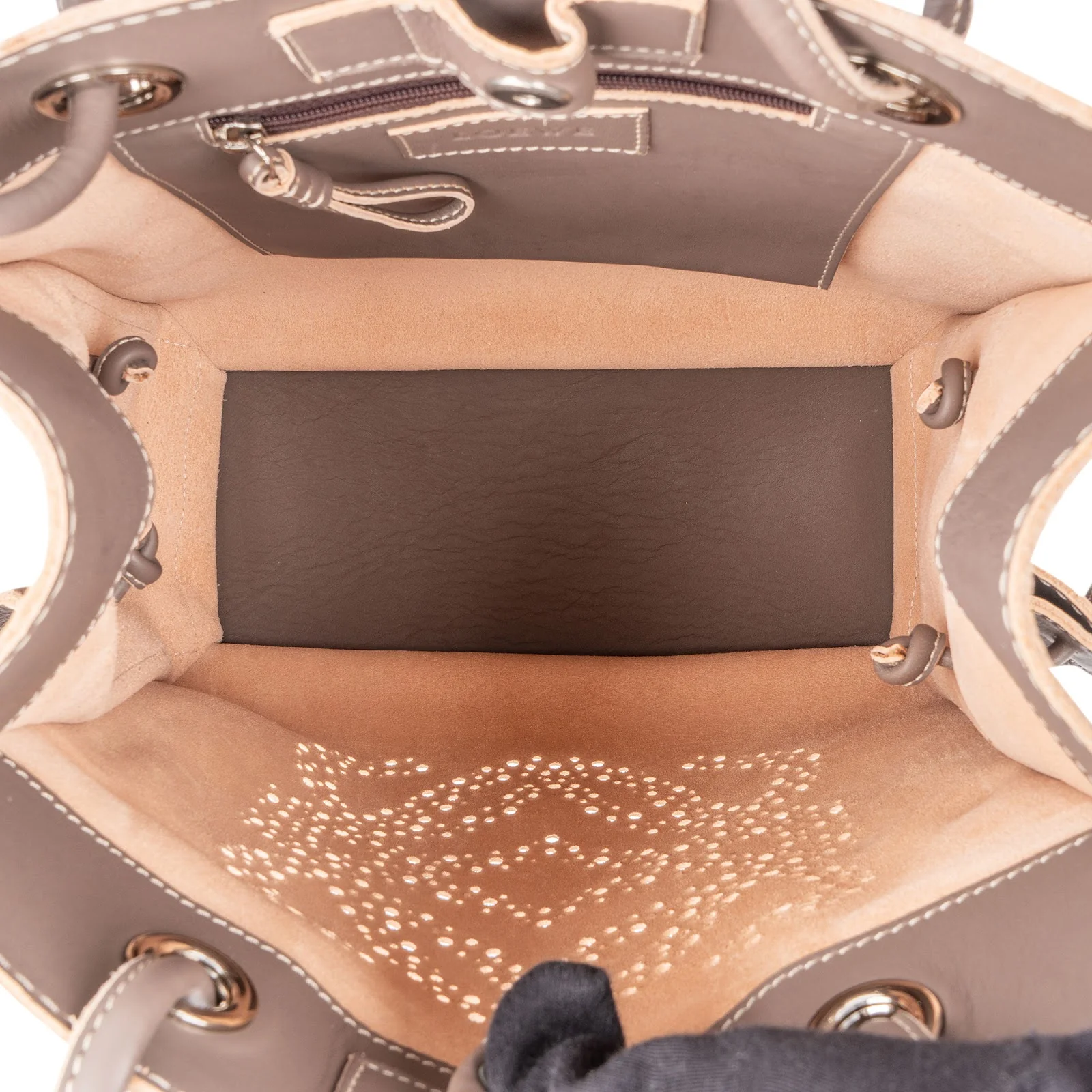 Loewe Leather Anagram Perforated Amazona Shopper Tote Handbag
