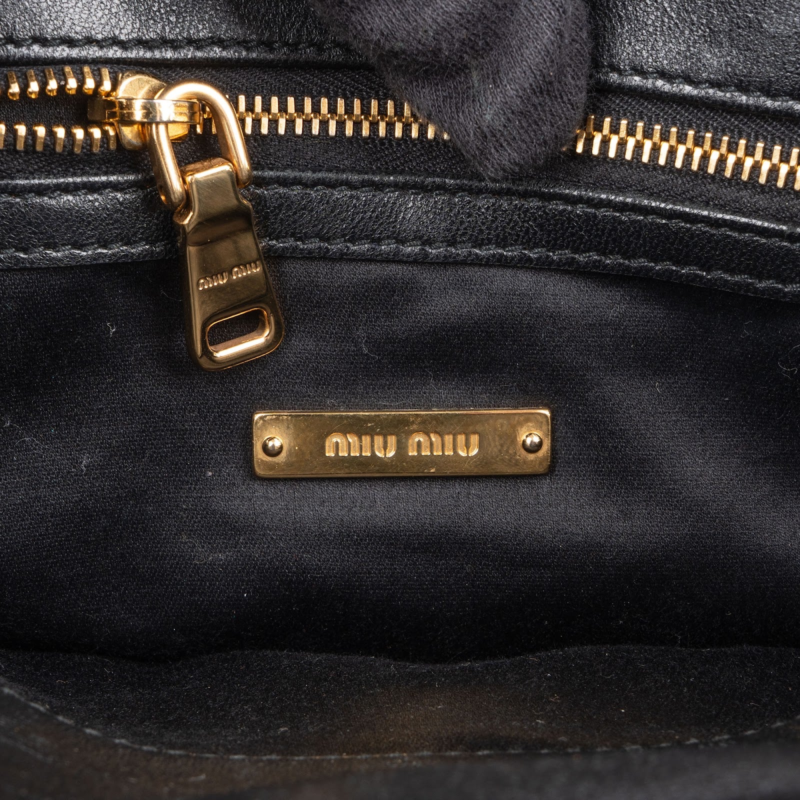 Miu Miu Black Matelassé Nappa Leather Handbag
