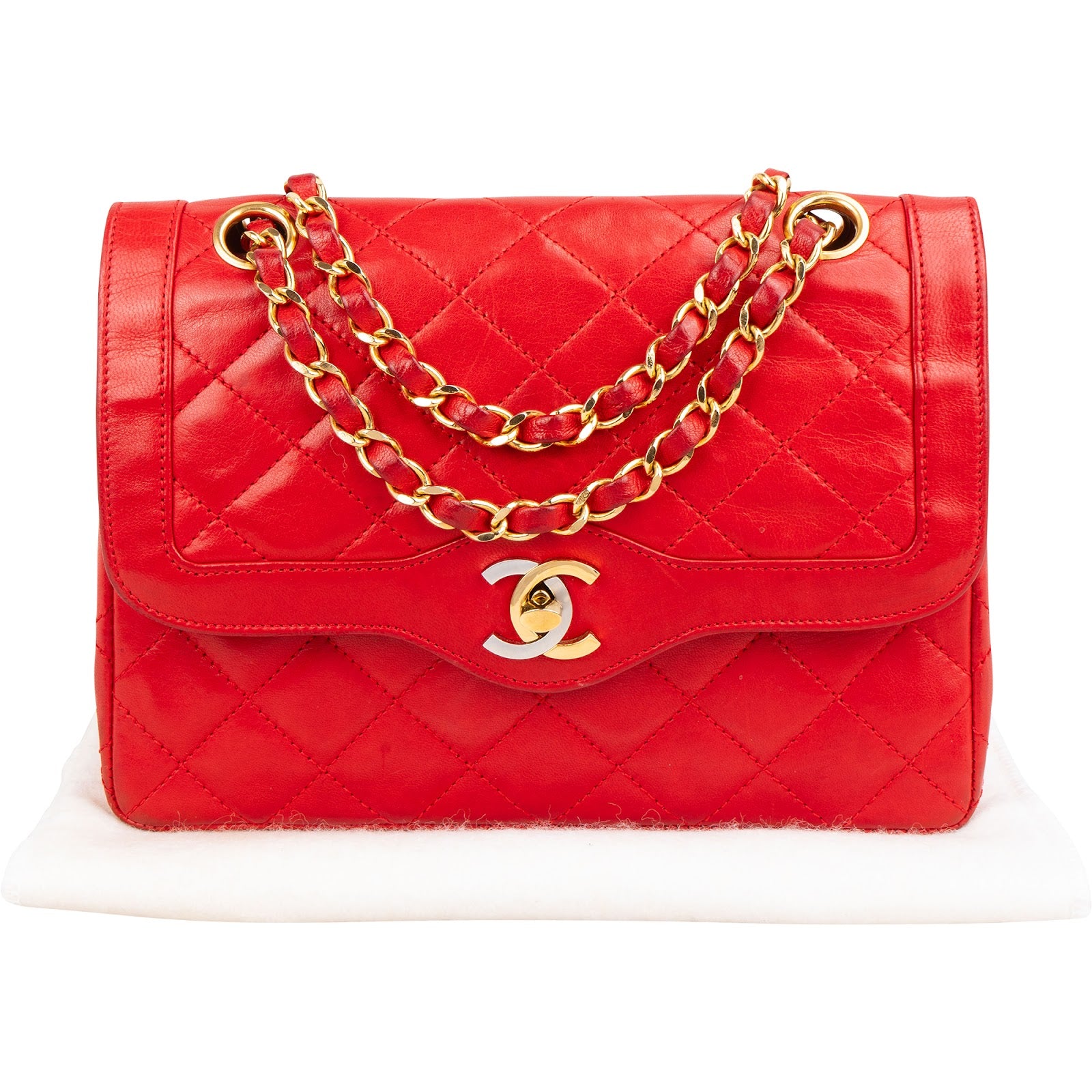 Chanel Quilted Lambskin Bicolor Double Flap Crossbody Bag