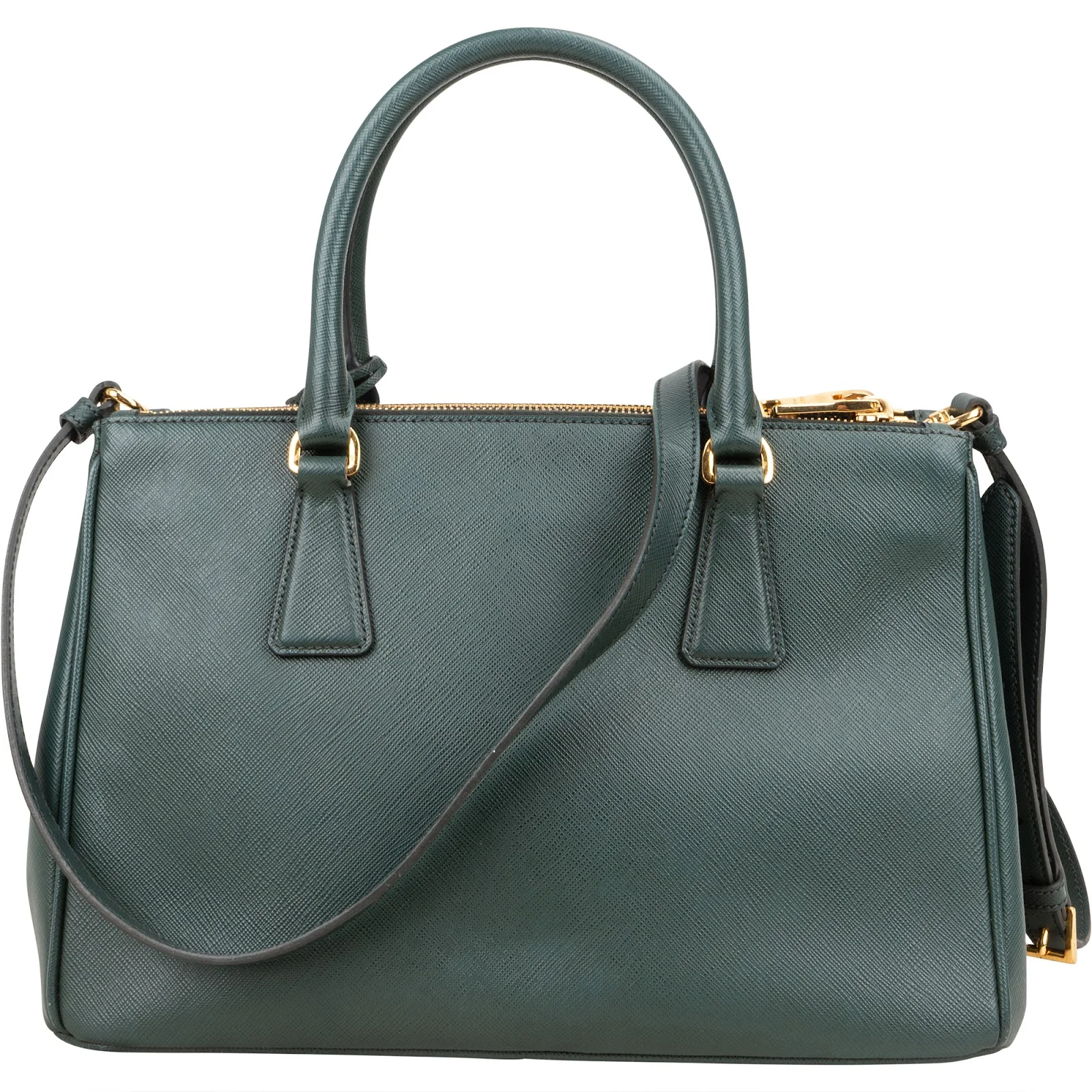 Prada Green Saffiano Leather Galleria Handbag