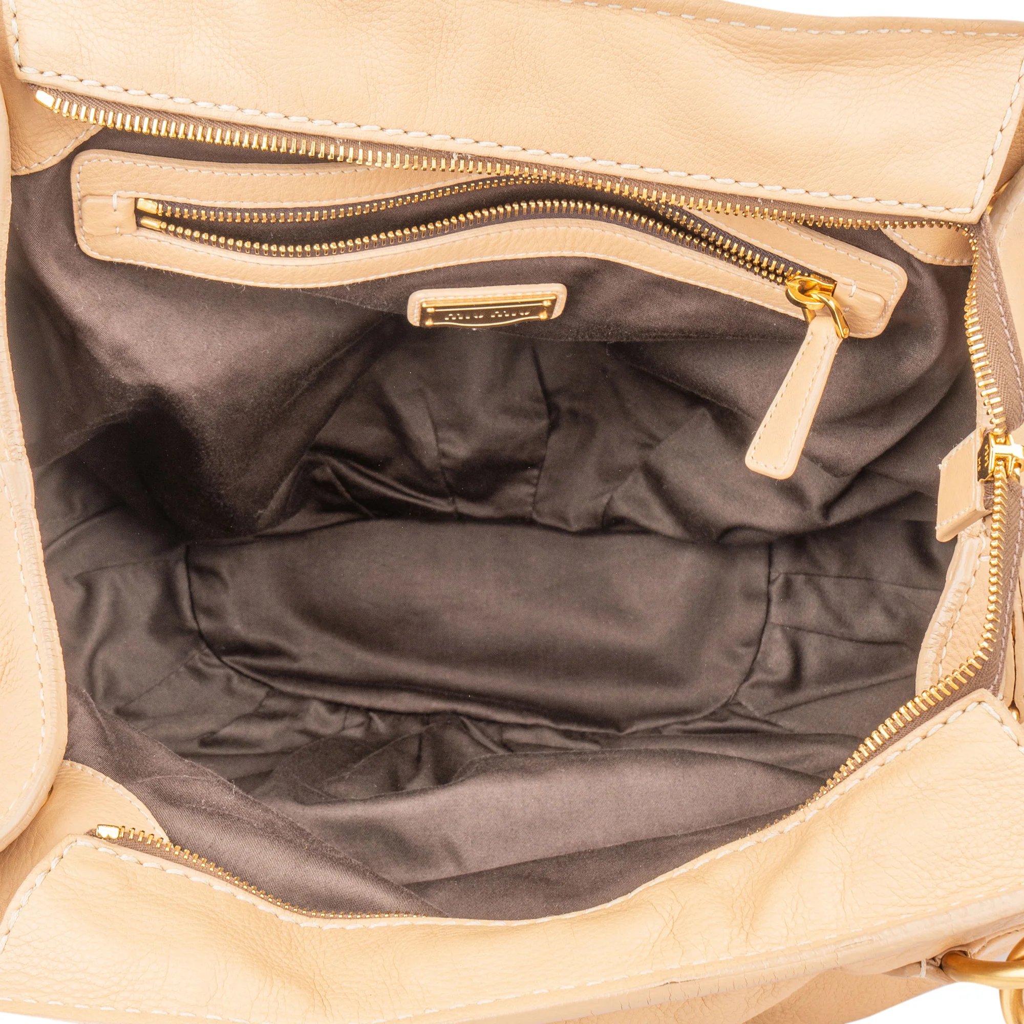 Miu Miu Beige Soft Leather Classic Handbag