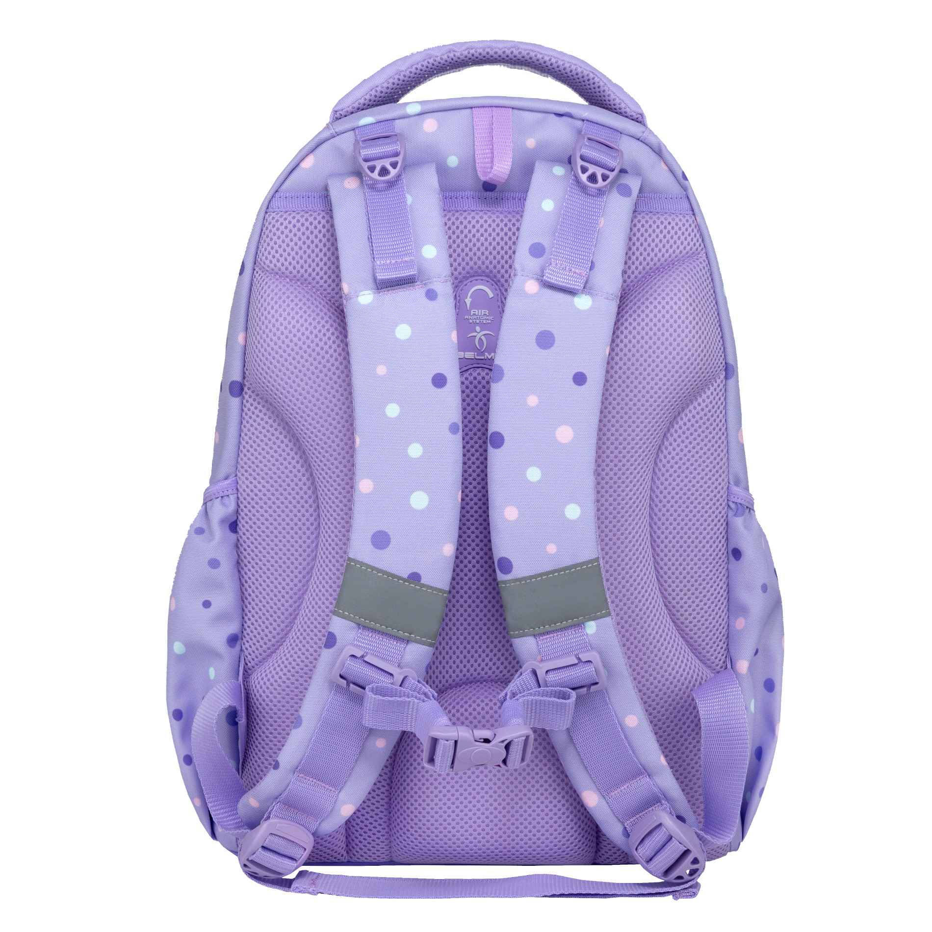 Maxi Pack Schulrucksack mit Brustgurt 2tlg. Set - "Purple Dots"