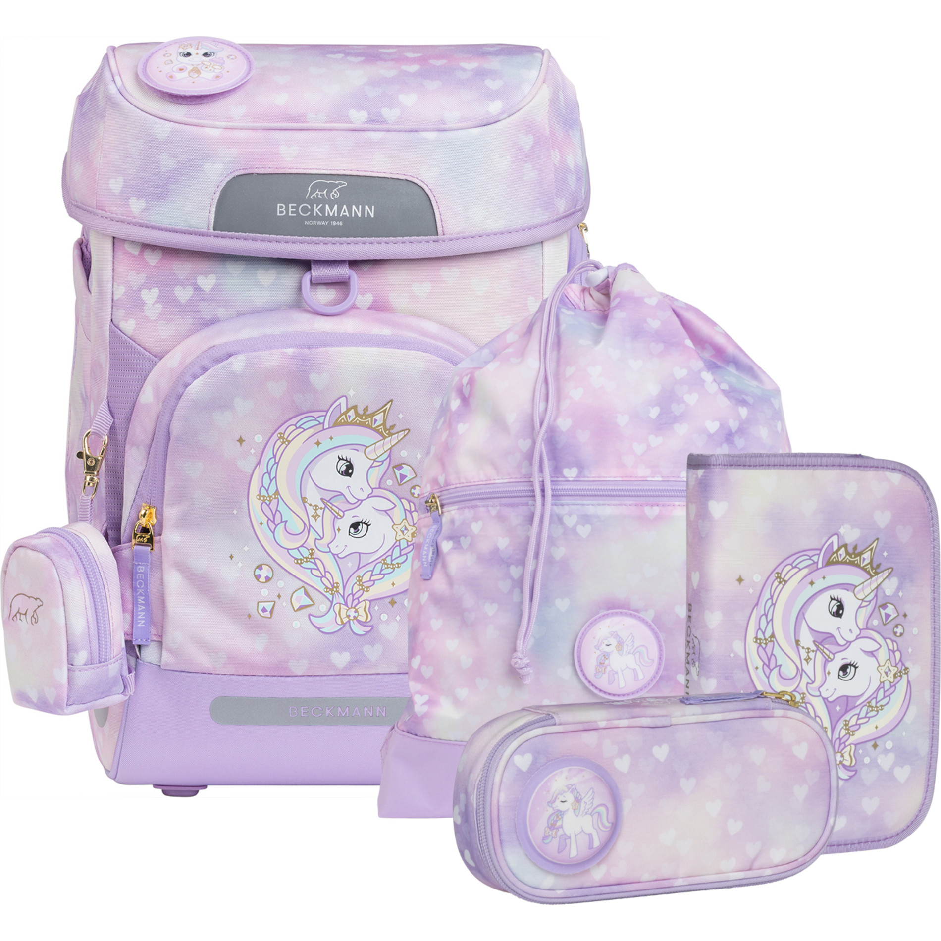 Plus Air - 6-tlg. Schulranzenset - Unicorn Princess Purple