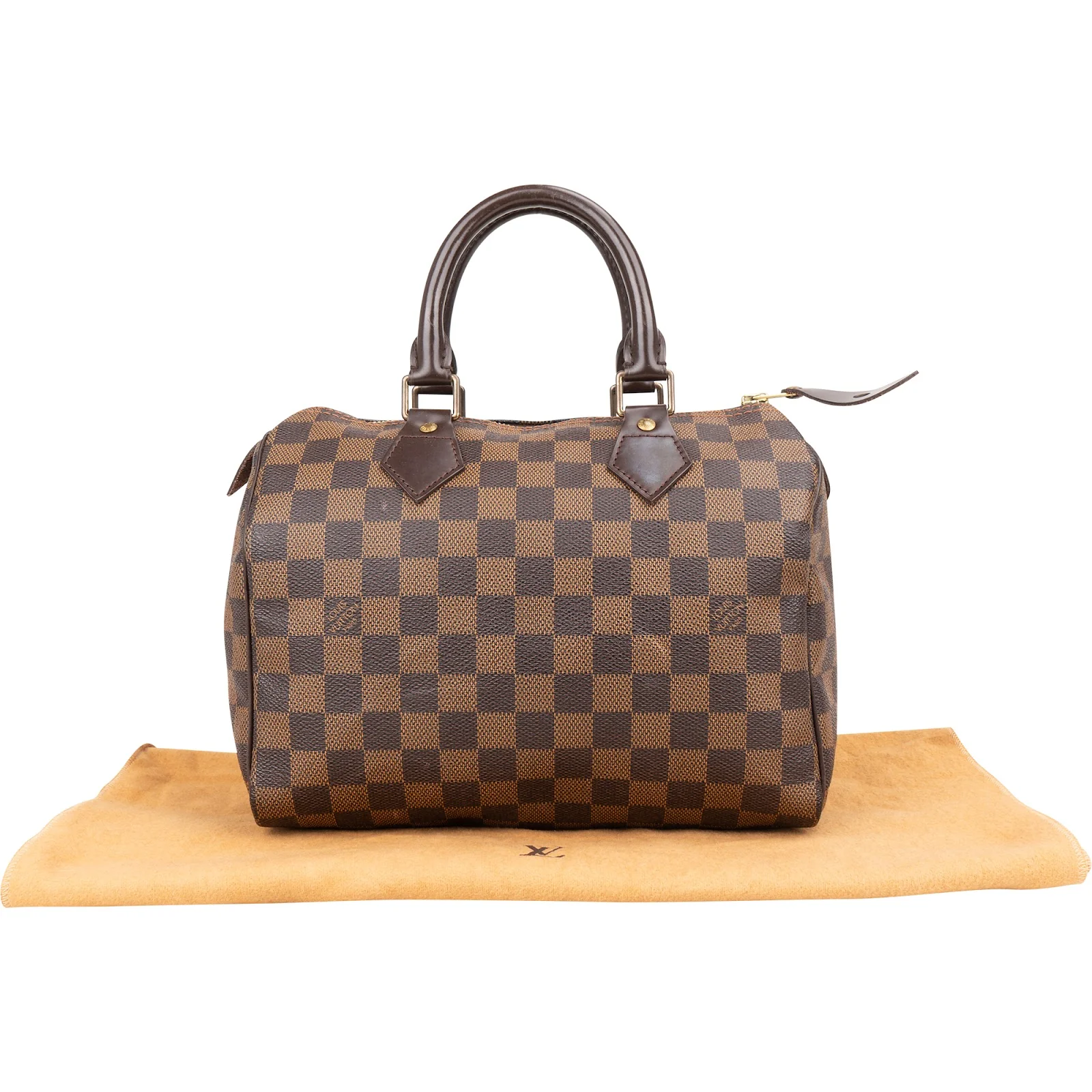 Louis Vuitton Monogram Damier Ebene Speedy 25 Boston Bag