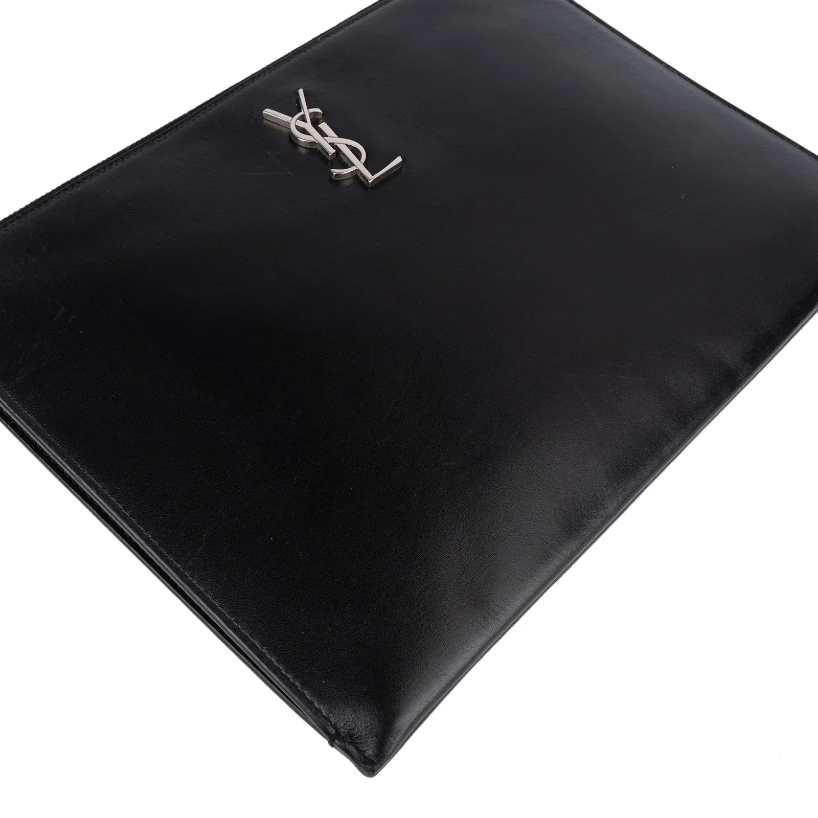 Saint Laurent Black Leather Dokumentenmappe