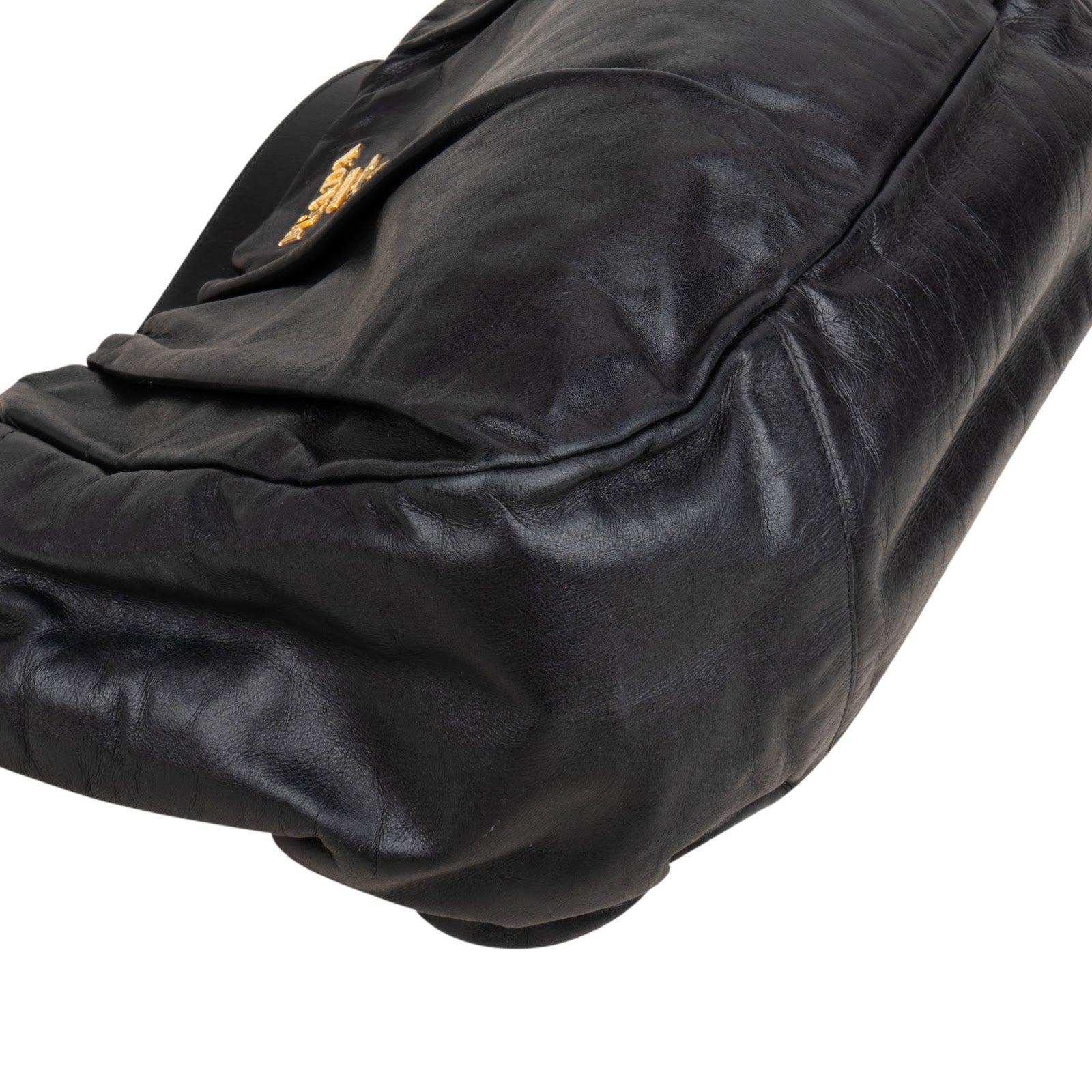 Prada Nappa Leather Gathered Hobo Shoulder Bag